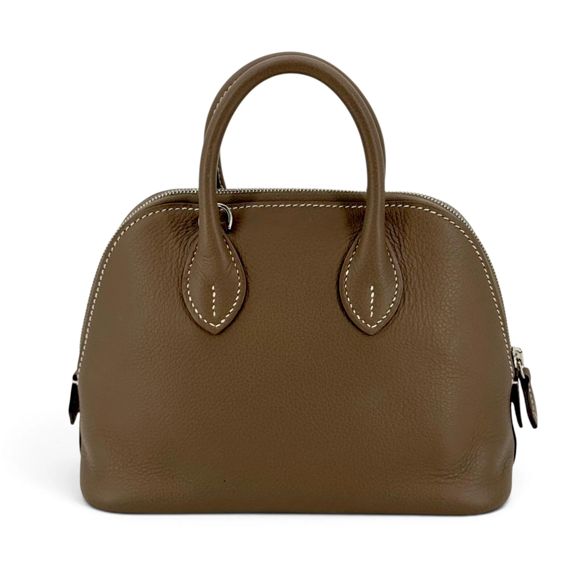Excellent ( Rank SA ) HERMÈS Mini Bolide 1923 Etoupe (18) Evercolor Palladium hardware B (2023) - 2