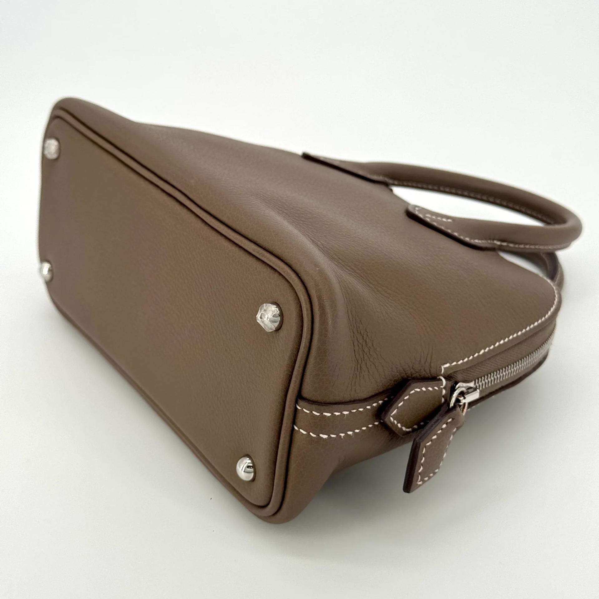 Excellent ( Rank SA ) HERMÈS Mini Bolide 1923 Etoupe (18) Evercolor Palladium hardware B (2023) - 6