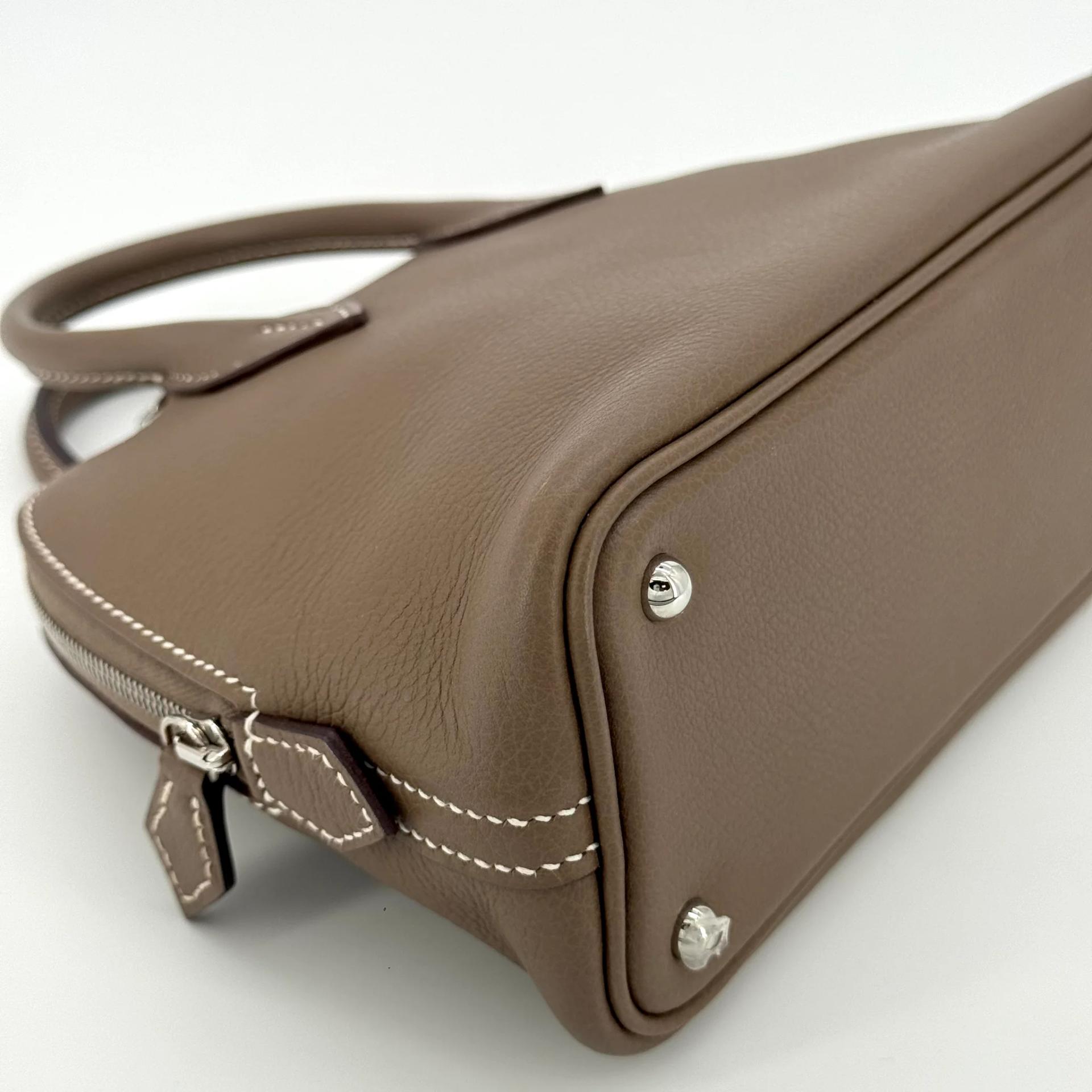 Excellent ( Rank SA ) HERMÈS Mini Bolide 1923 Etoupe (18) Evercolor Palladium hardware B (2023) - 3