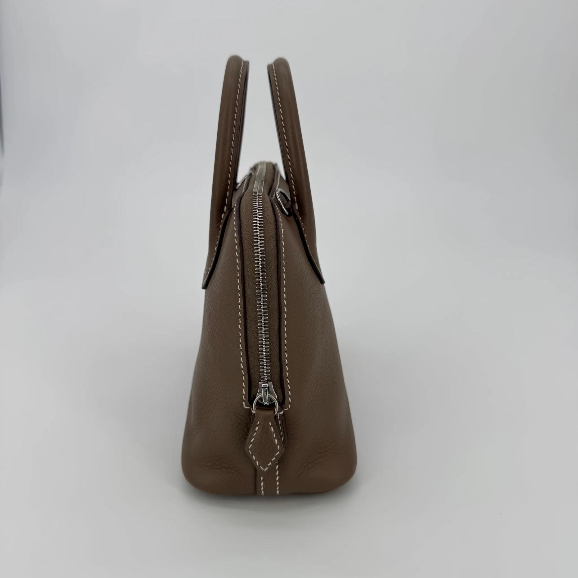 Excellent ( Rank SA ) HERMÈS Mini Bolide 1923 Etoupe (18) Evercolor Palladium hardware B (2023) - 18