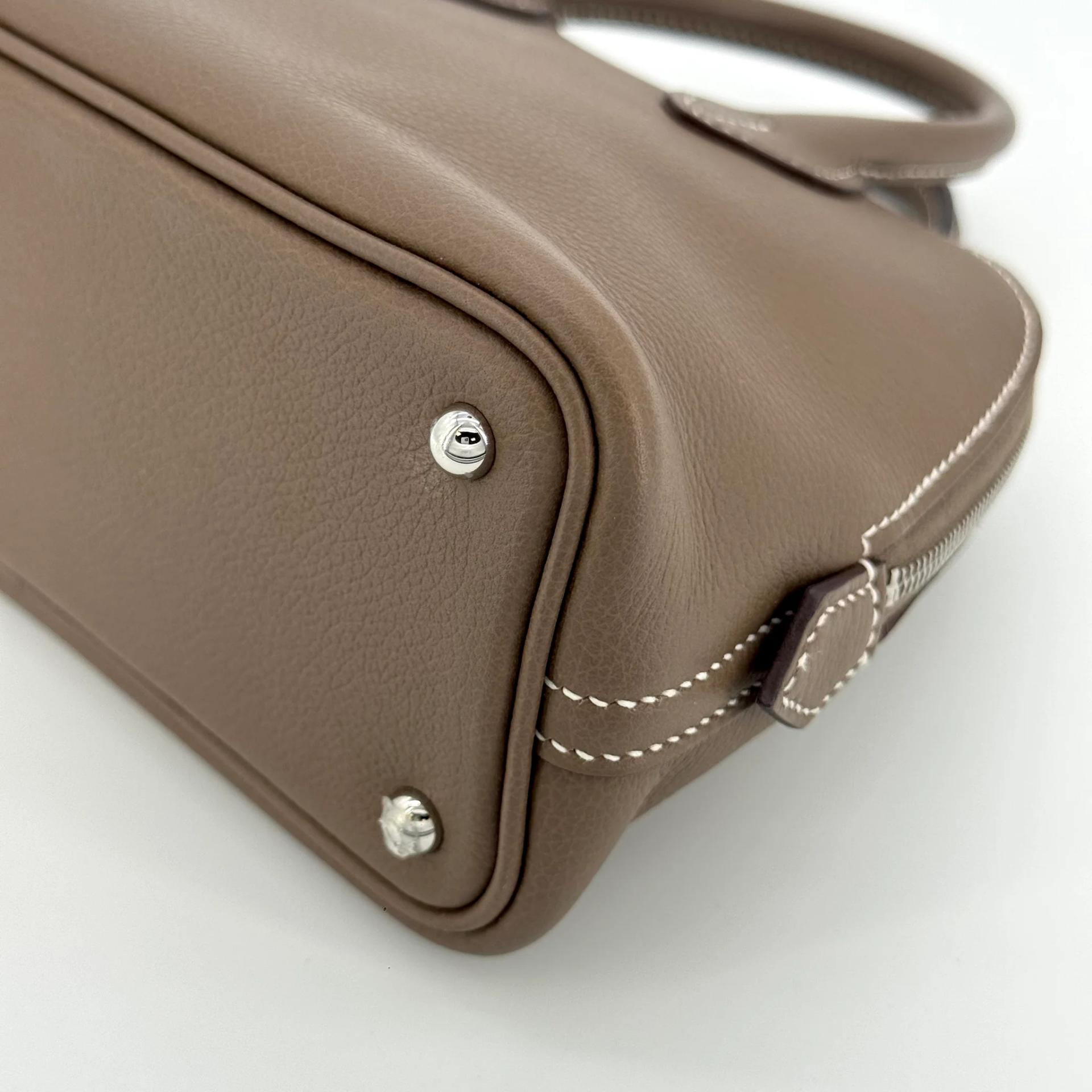 Excellent ( Rank SA ) HERMÈS Mini Bolide 1923 Etoupe (18) Evercolor Palladium hardware B (2023) - 10