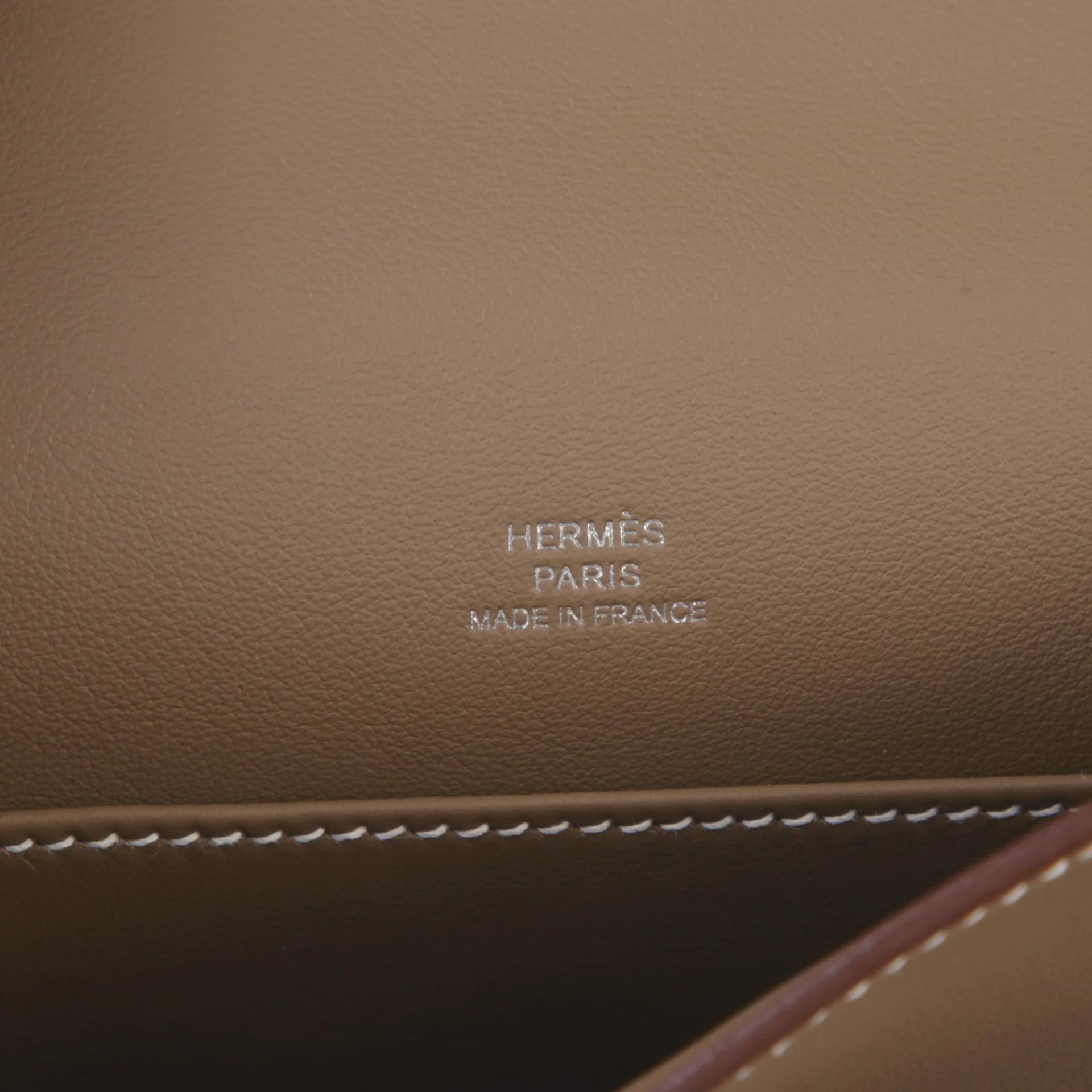 Brand New ( Rank N ) HERMÈS Kelly Pochette Etoupe (18) Swift Palladium hardware G (2026) - 10