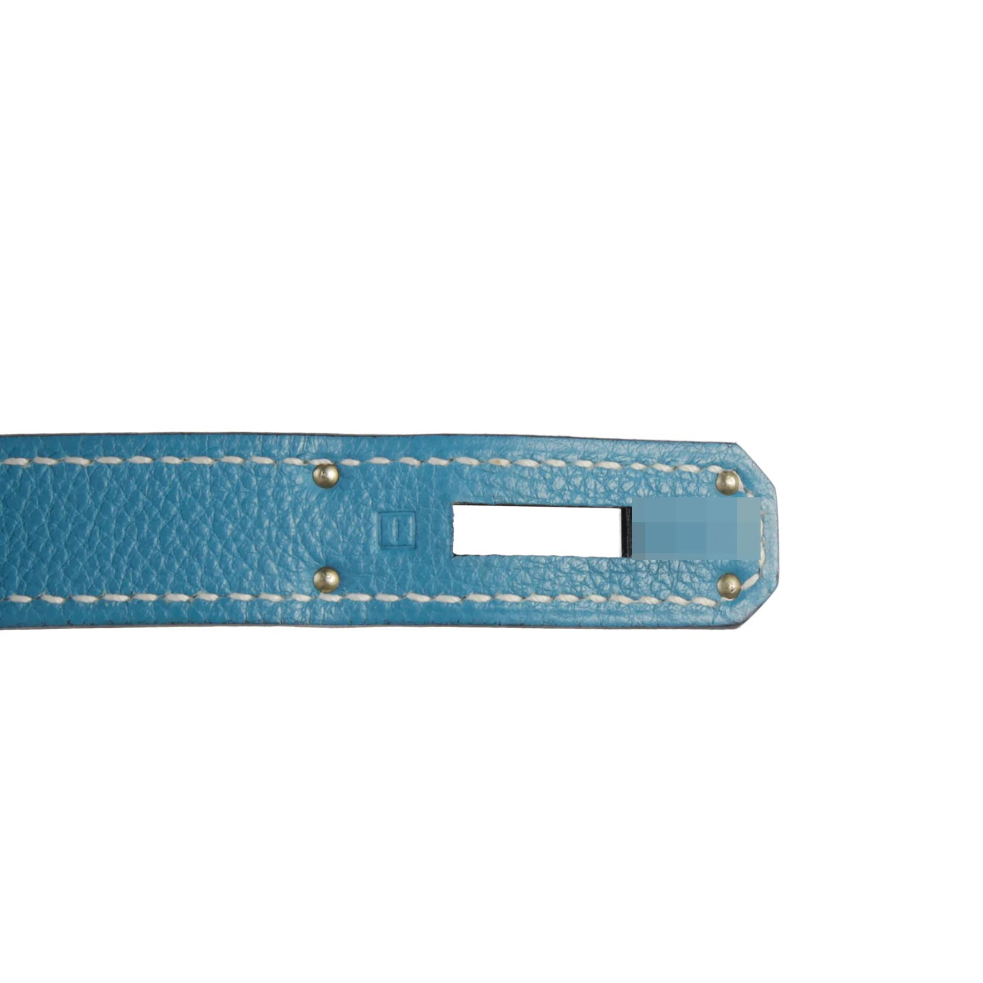 Very Good ( Rank A) HERMÈS Birkin 35 Bleu Jean (75) Togo Palladium hardware Square I (2005) - 10