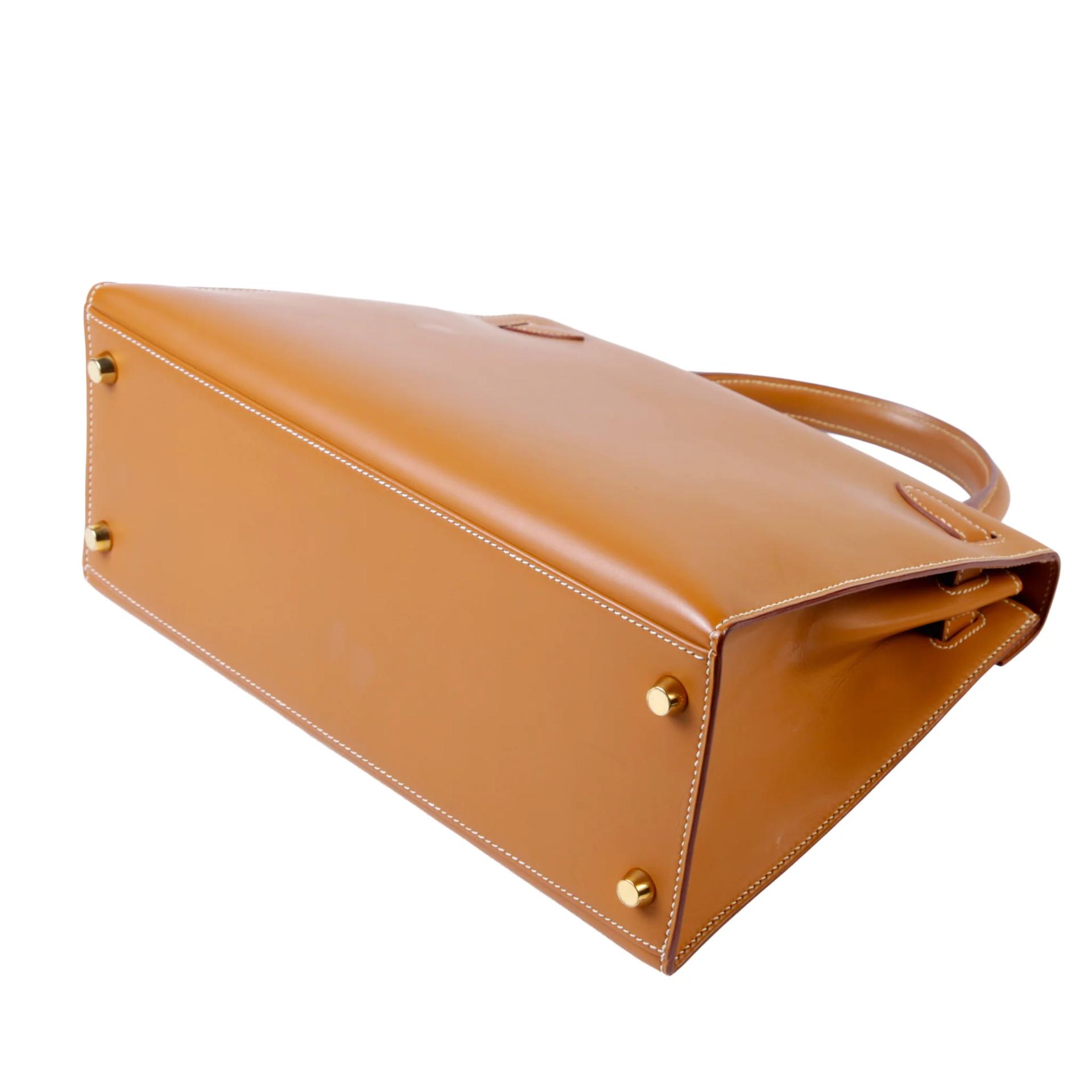 A美品 HERMÈS 愛馬仕 Kelly 28 外縫 27 奶茶色 Natural Veau Chamonix皮 金扣 □B刻 1998年 - 7