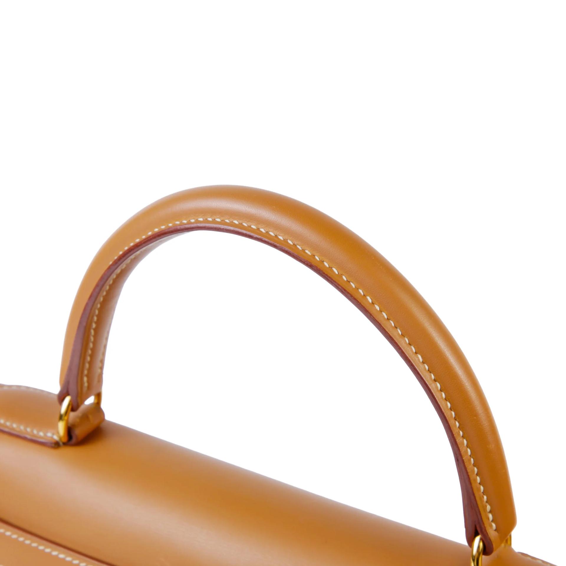 A美品 HERMÈS 愛馬仕 Kelly 28 外縫 27 奶茶色 Natural Veau Chamonix皮 金扣 □B刻 1998年 - 3