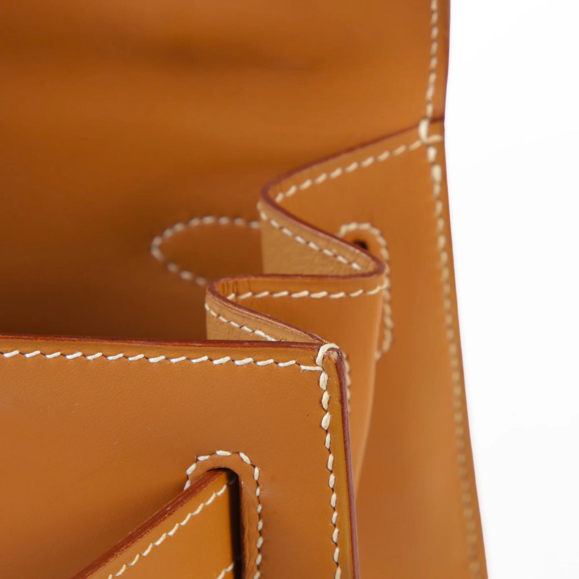 A美品 HERMÈS 愛馬仕 Kelly 28 外縫 27 奶茶色 Natural Veau Chamonix皮 金扣 □B刻 1998年 - 12