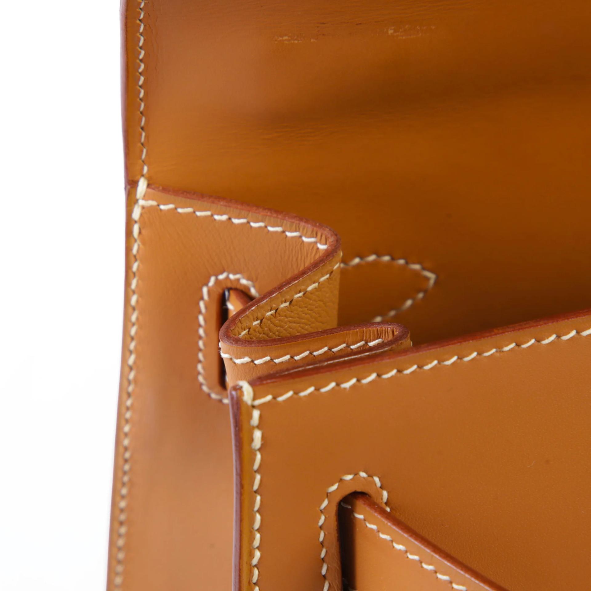 A美品 HERMÈS 愛馬仕 Kelly 28 外縫 27 奶茶色 Natural Veau Chamonix皮 金扣 □B刻 1998年 - 13