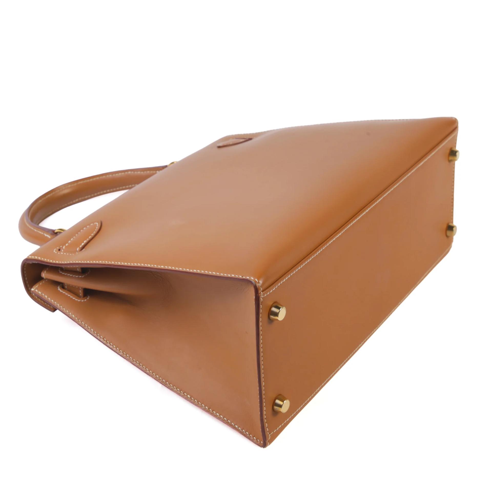 A美品 HERMÈS 愛馬仕 Kelly 28 外縫 27 奶茶色 Natural Veau Chamonix皮 金扣 □B刻 1998年 - 6