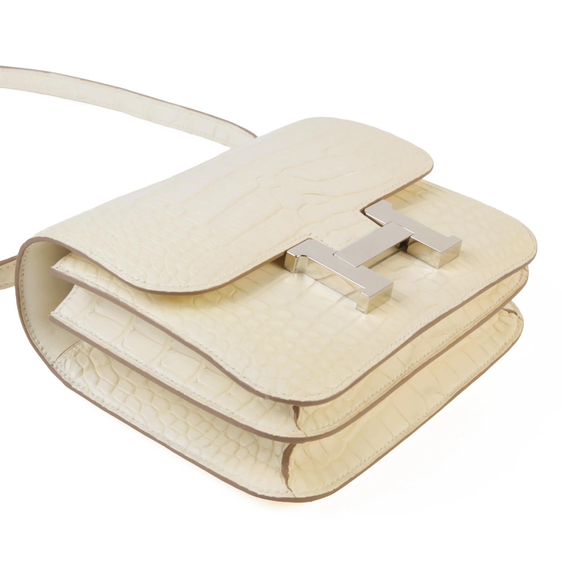 Very Good ( Rank A) HERMÈS Constance Mini Nata (I2) Matte Alligator Palladium hardware Z (2021) - 4