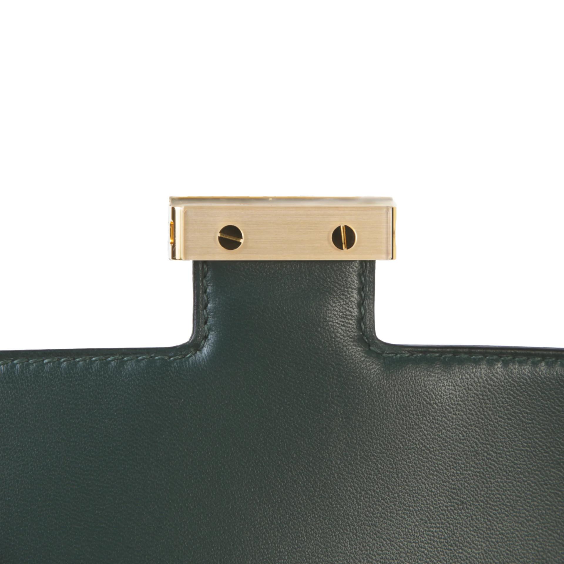 Brand New ( Rank N ) HERMÈS Constance Mini Vert Cypress (6O) Chamkila Gold hardware G (2026) - 9