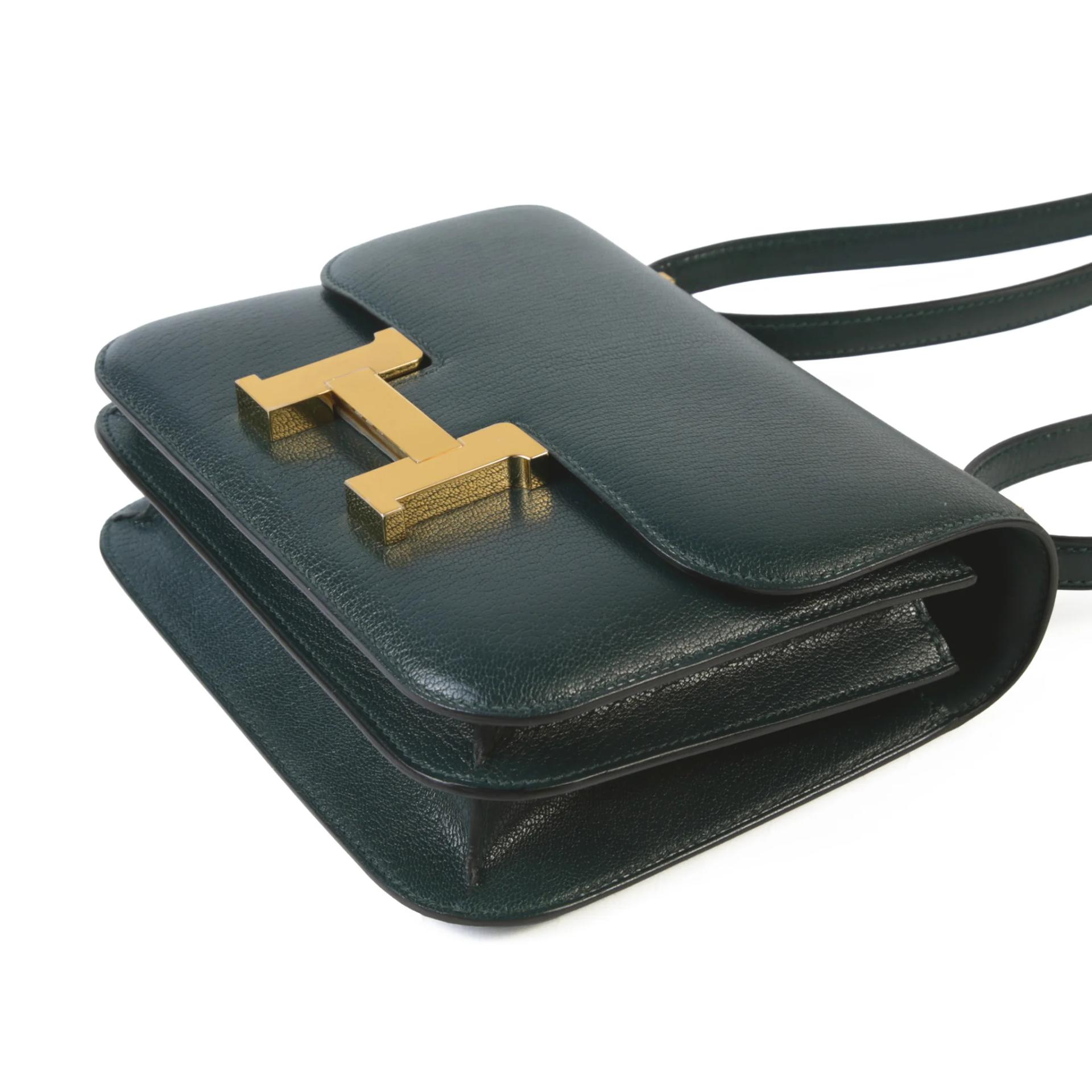 Brand New ( Rank N ) HERMÈS Constance Mini Vert Cypress (6O) Chamkila Gold hardware G (2026) - 5