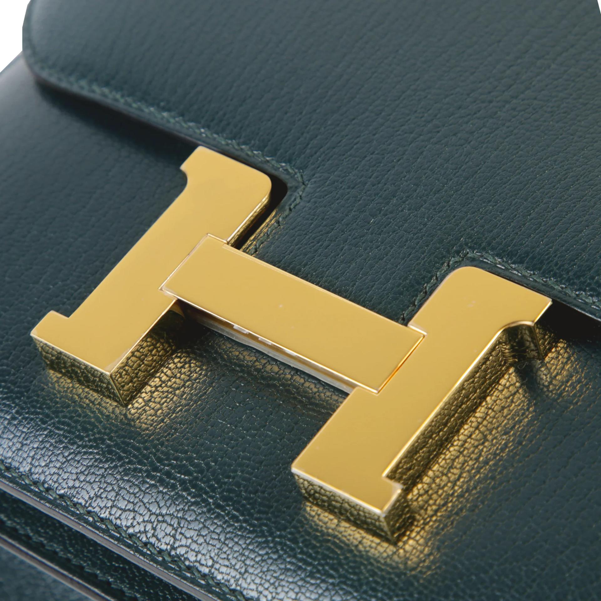Brand New ( Rank N ) HERMÈS Constance Mini Vert Cypress (6O) Chamkila Gold hardware G (2026) - 8