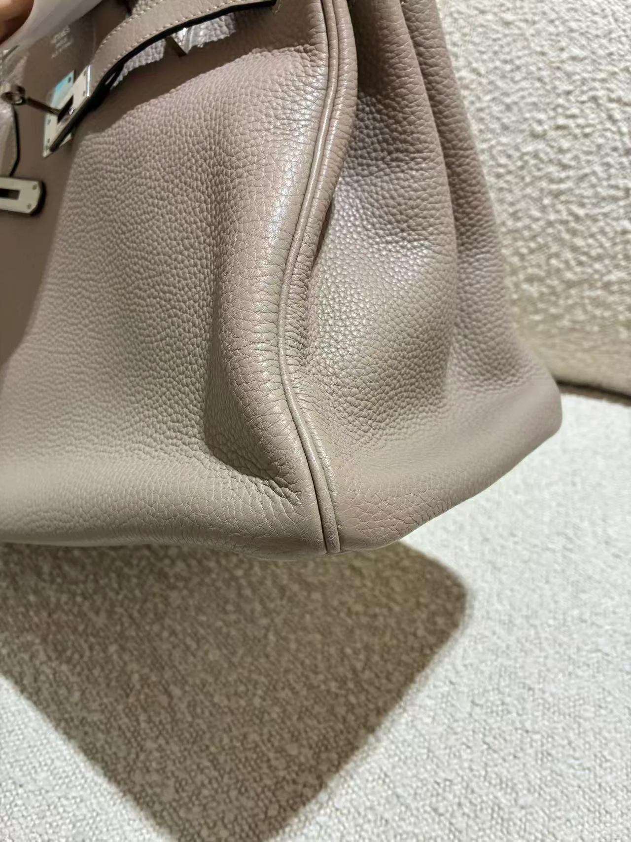 A美品 HERMÈS 愛馬仕 Birkin 35 81 斑鳩灰 Gris Tourterelle Clemence小牛皮 銀扣 □N刻 2010年 - 18