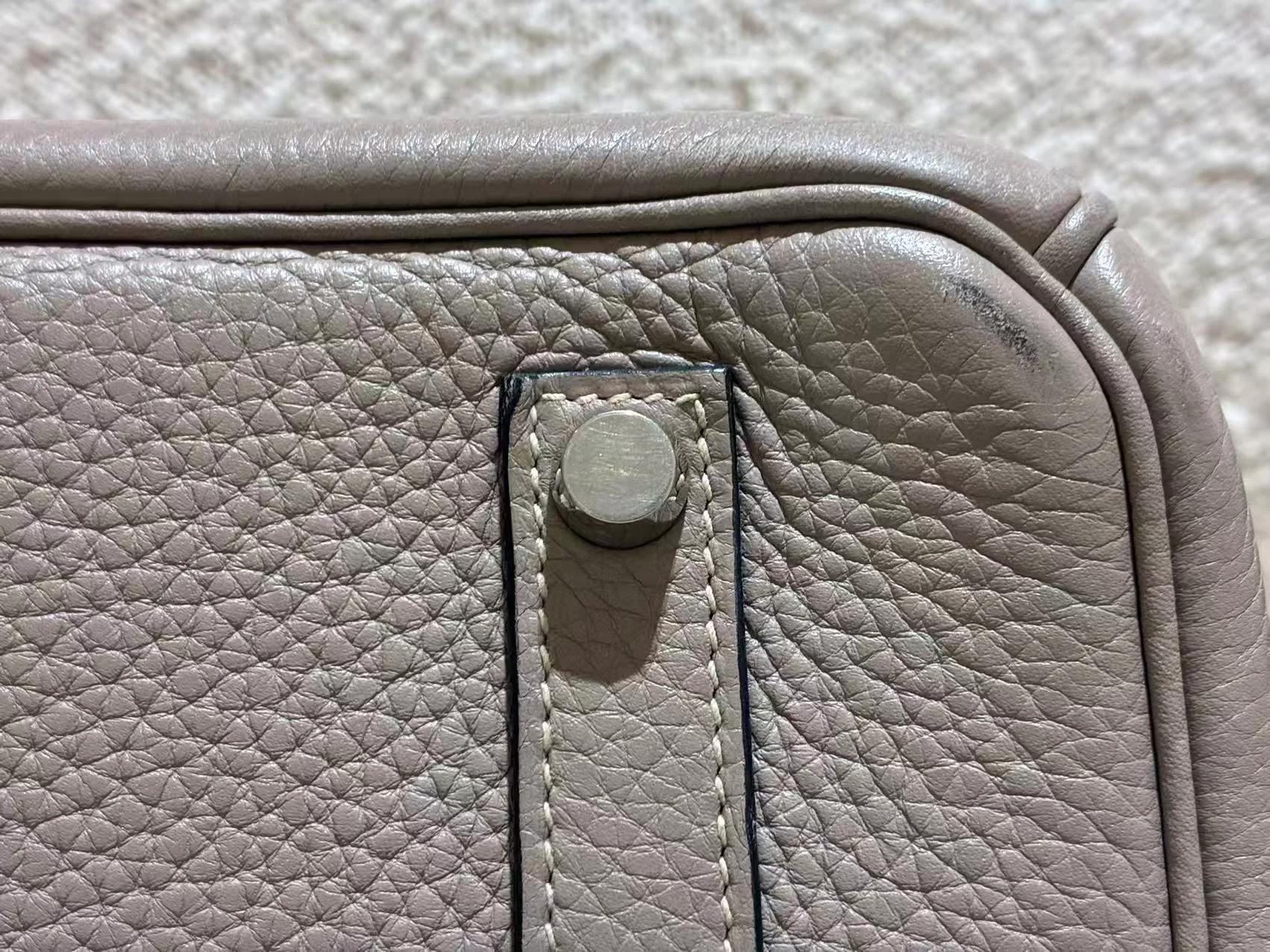 A美品 HERMÈS 愛馬仕 Birkin 35 81 斑鳩灰 Gris Tourterelle Clemence小牛皮 銀扣 □N刻 2010年 - 15