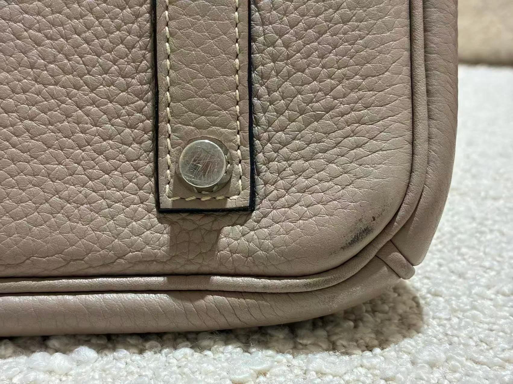 A美品 HERMÈS 愛馬仕 Birkin 35 81 斑鳩灰 Gris Tourterelle Clemence小牛皮 銀扣 □N刻 2010年 - 16