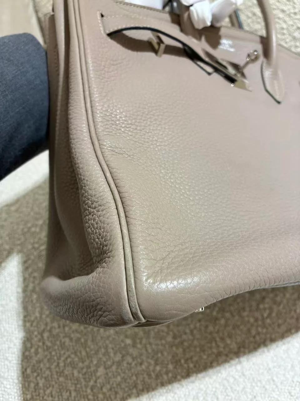 A美品 HERMÈS 愛馬仕 Birkin 35 81 斑鳩灰 Gris Tourterelle Clemence小牛皮 銀扣 □N刻 2010年 - 21