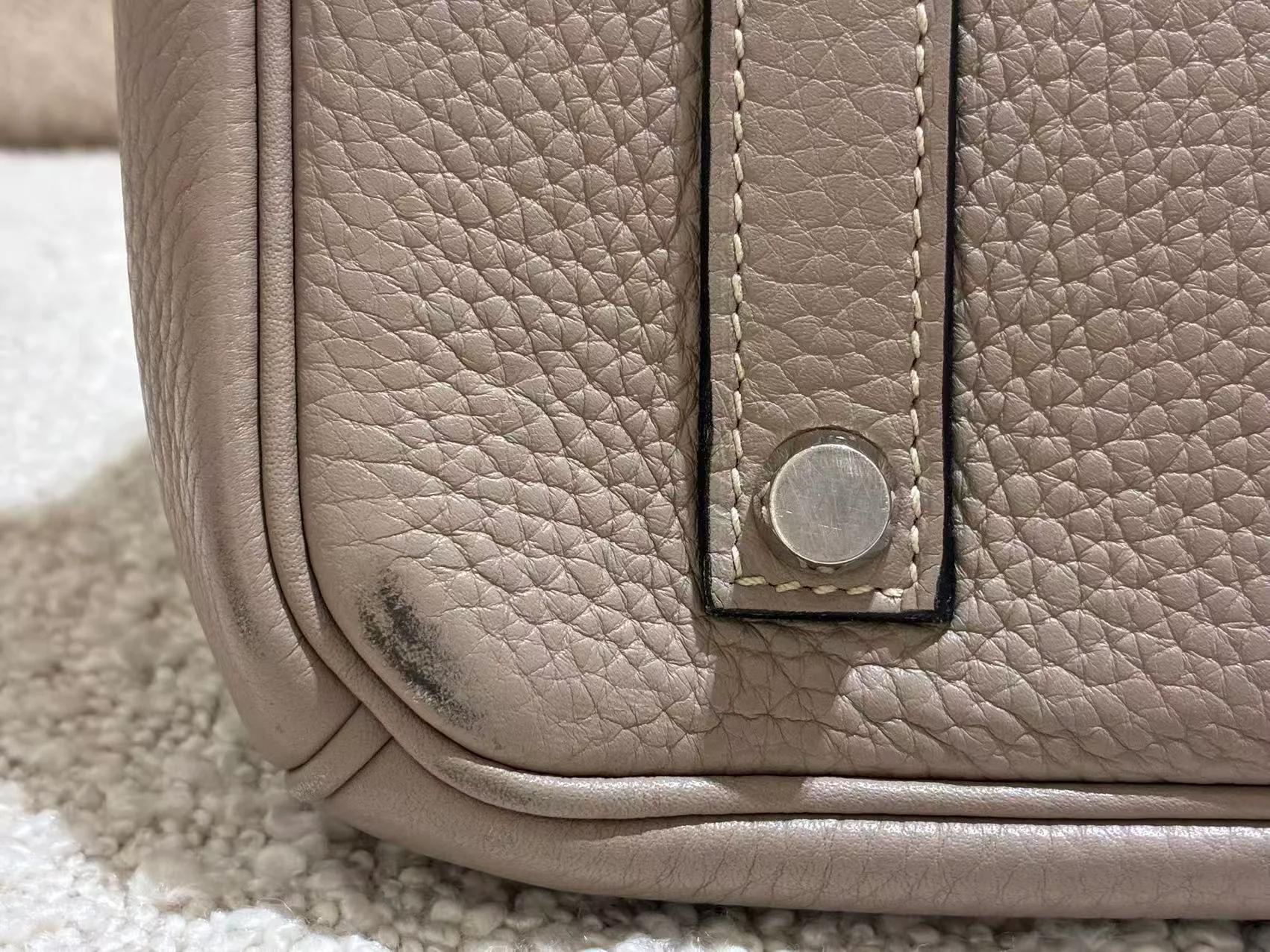 A美品 HERMÈS 愛馬仕 Birkin 35 81 斑鳩灰 Gris Tourterelle Clemence小牛皮 銀扣 □N刻 2010年 - 17