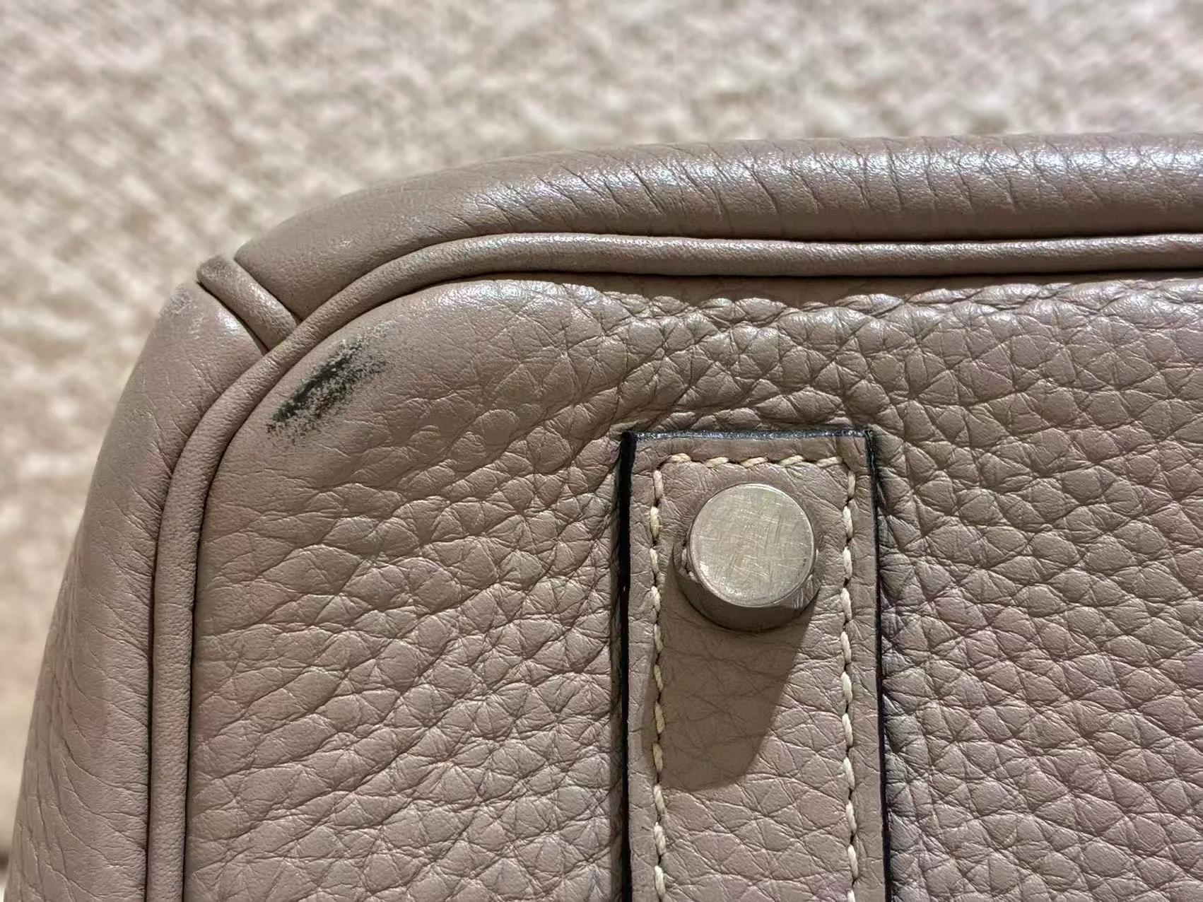 A美品 HERMÈS 愛馬仕 Birkin 35 81 斑鳩灰 Gris Tourterelle Clemence小牛皮 銀扣 □N刻 2010年 - 14