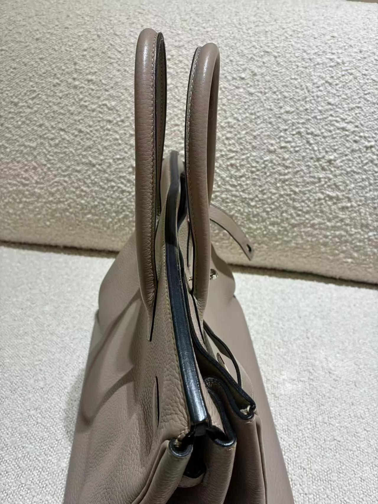 A美品 HERMÈS 愛馬仕 Birkin 35 81 斑鳩灰 Gris Tourterelle Clemence小牛皮 銀扣 □N刻 2010年 - 11