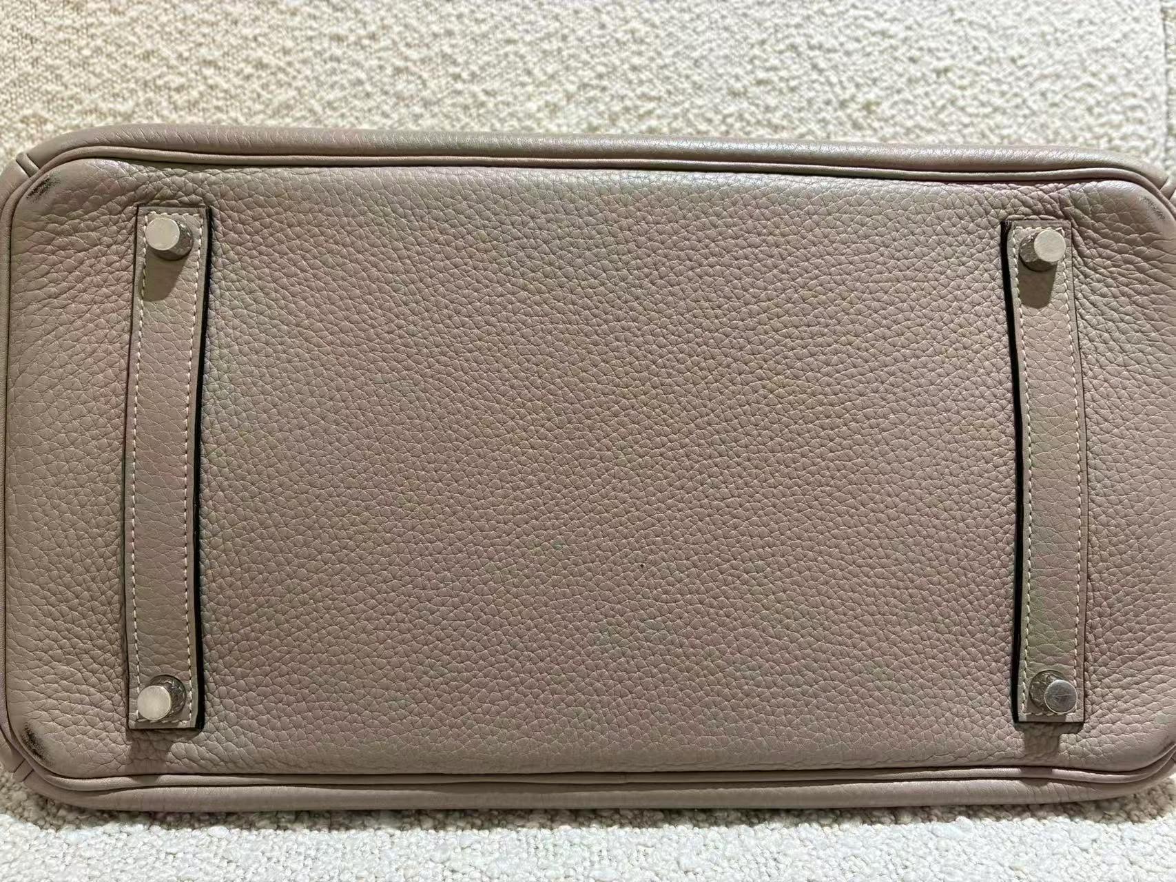 A美品 HERMÈS 愛馬仕 Birkin 35 81 斑鳩灰 Gris Tourterelle Clemence小牛皮 銀扣 □N刻 2010年 - 13