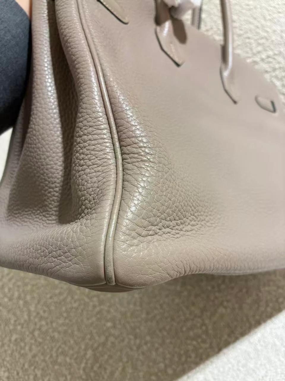 A美品 HERMÈS 愛馬仕 Birkin 35 81 斑鳩灰 Gris Tourterelle Clemence小牛皮 銀扣 □N刻 2010年 - 19