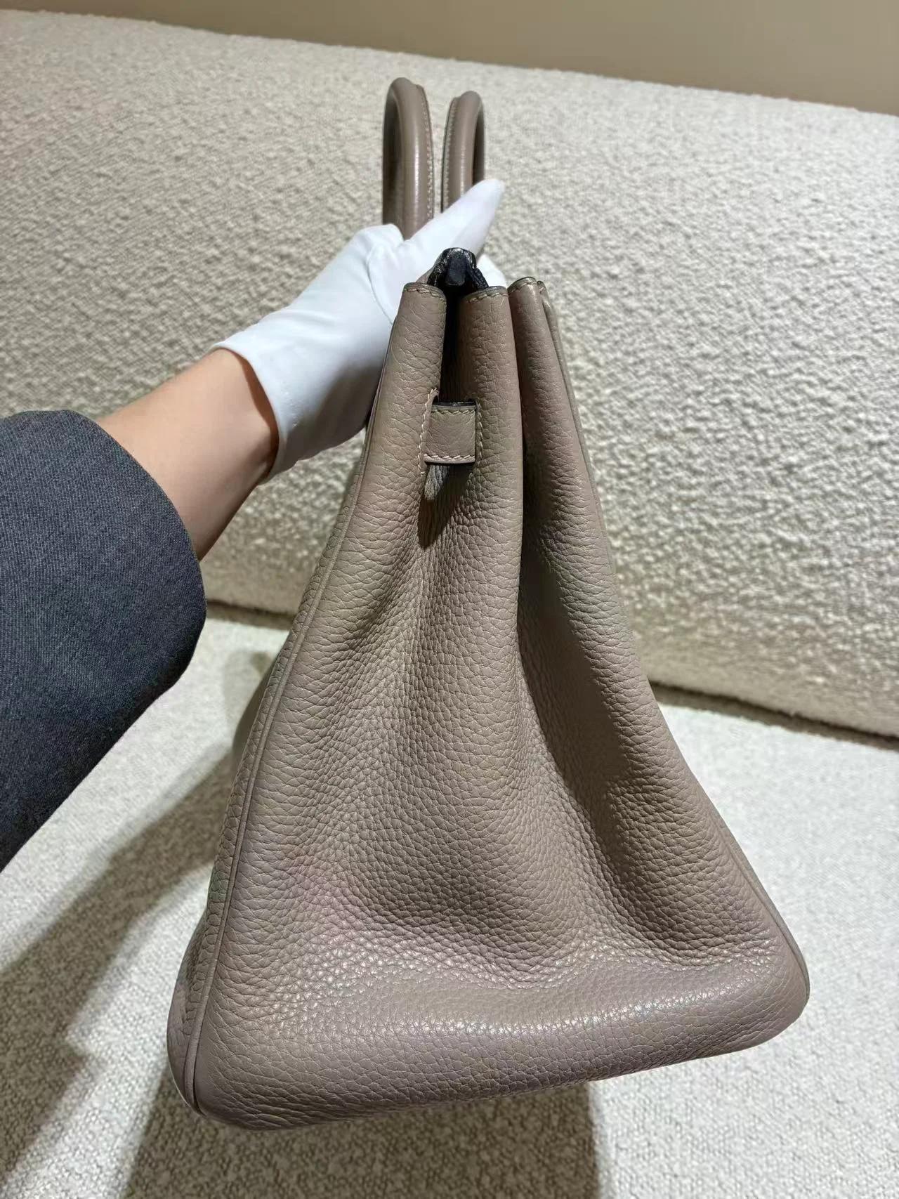 A美品 HERMÈS 愛馬仕 Birkin 35 81 斑鳩灰 Gris Tourterelle Clemence小牛皮 銀扣 □N刻 2010年 - 10