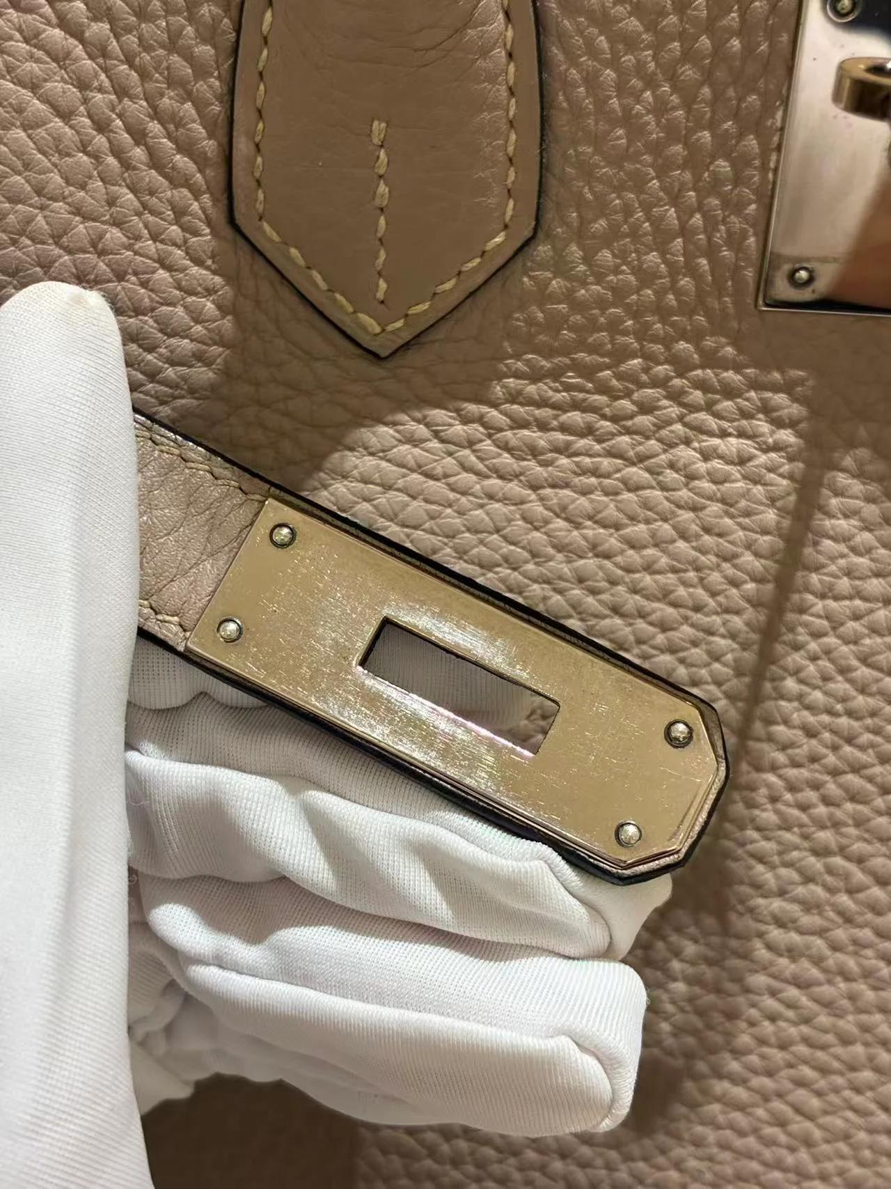 A美品 HERMÈS 愛馬仕 Birkin 35 81 斑鳩灰 Gris Tourterelle Clemence小牛皮 銀扣 □N刻 2010年 - 22