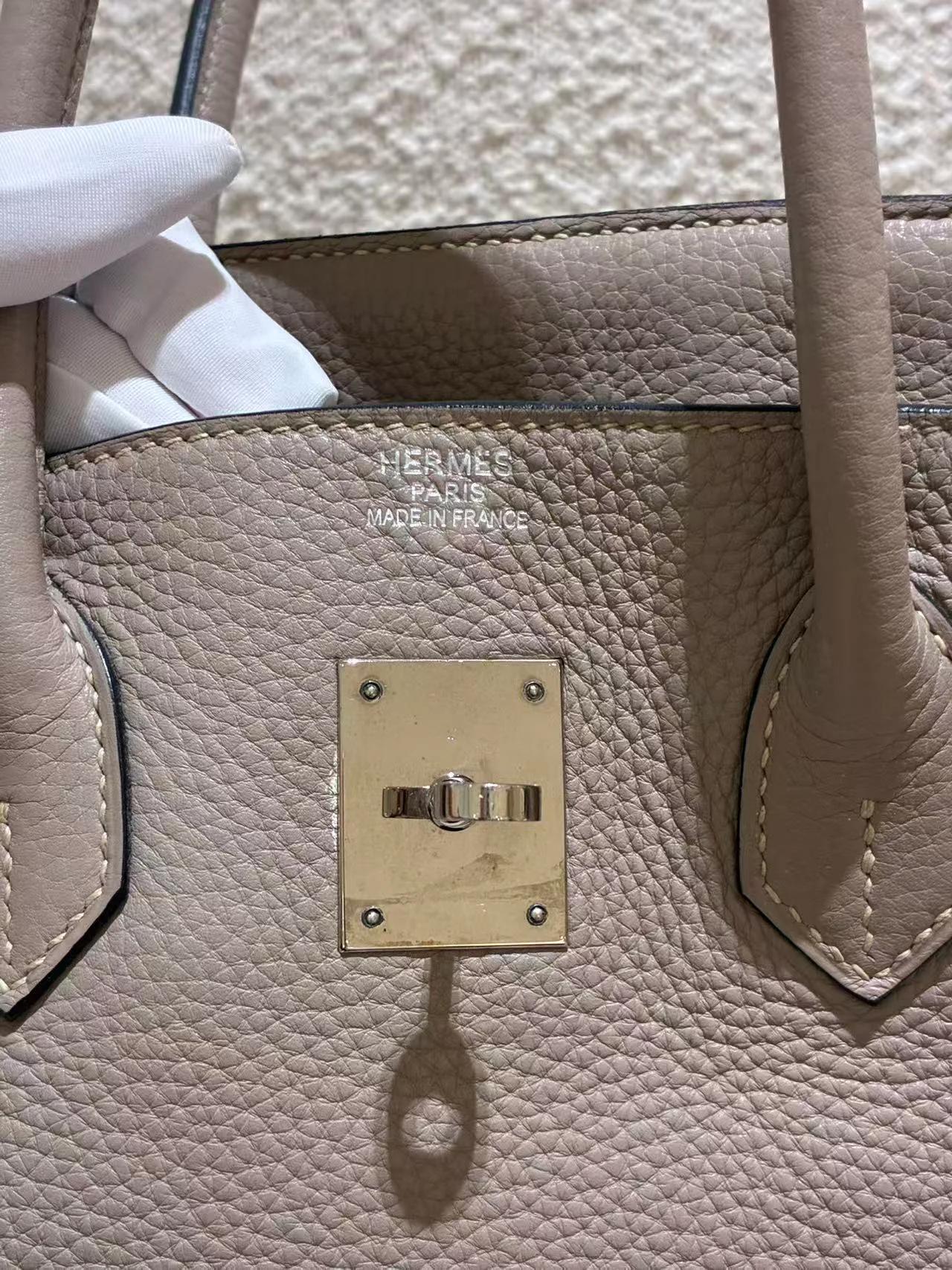 A美品 HERMÈS 愛馬仕 Birkin 35 81 斑鳩灰 Gris Tourterelle Clemence小牛皮 銀扣 □N刻 2010年 - 25