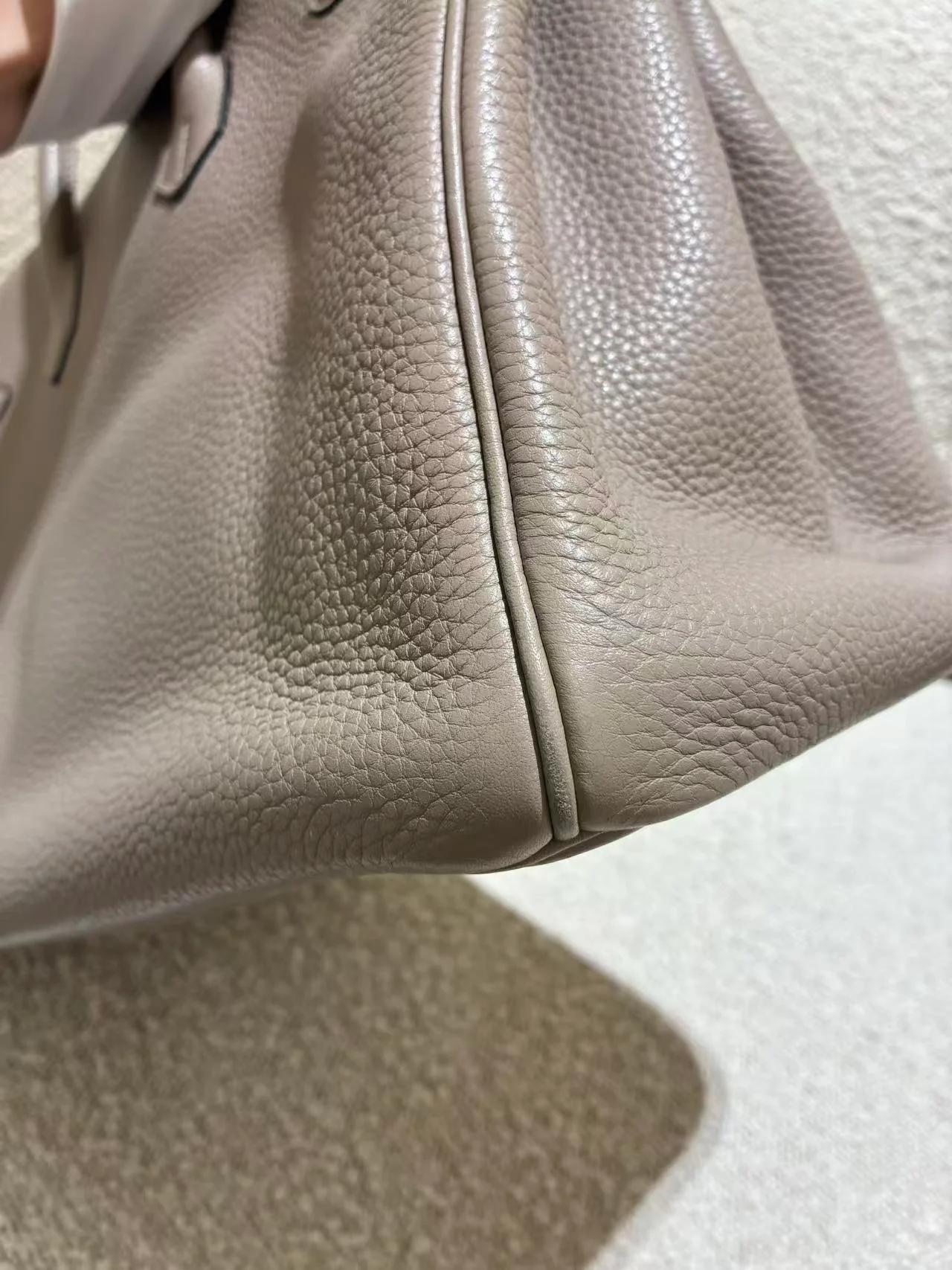 A美品 HERMÈS 愛馬仕 Birkin 35 81 斑鳩灰 Gris Tourterelle Clemence小牛皮 銀扣 □N刻 2010年 - 20