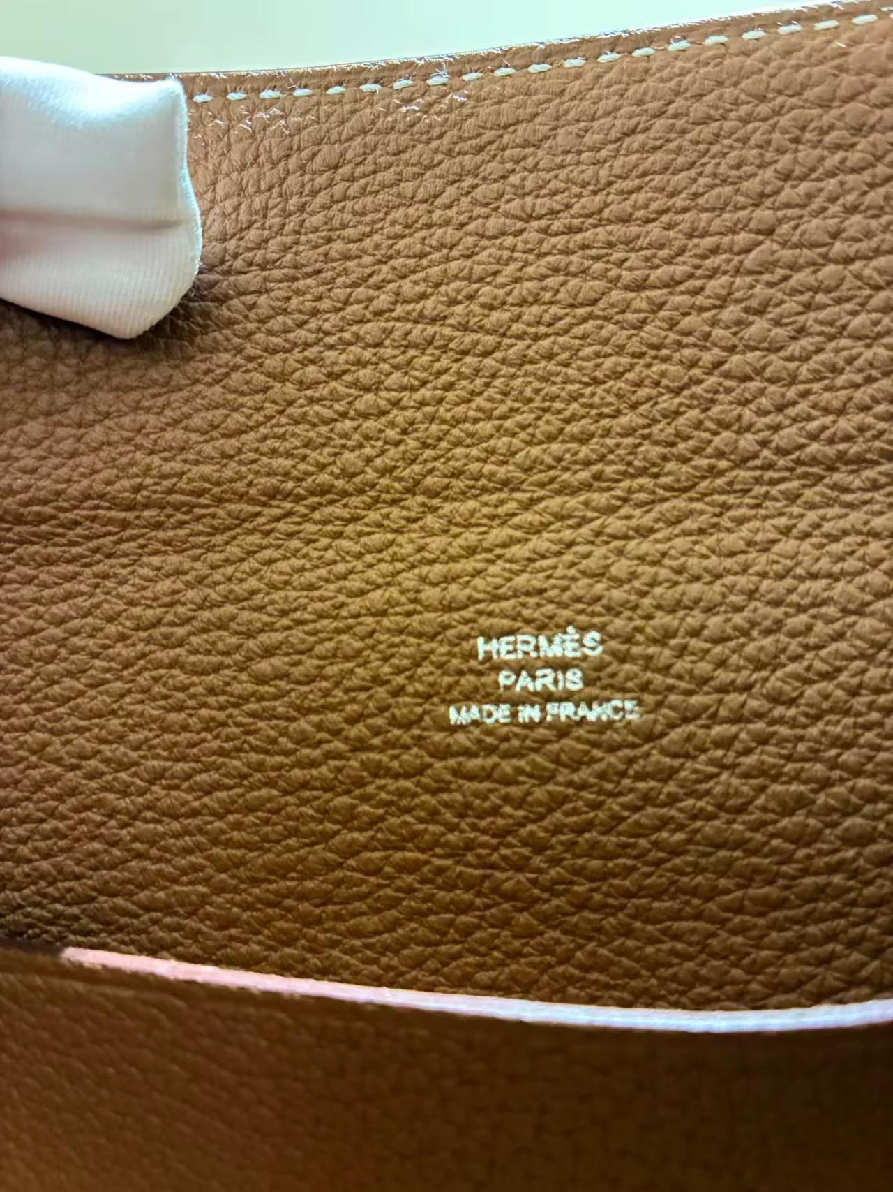 Excellent ( Rank SA ) HERMÈS Videpoches bag Gold (37) Togo Palladium hardware W (2024) - 15