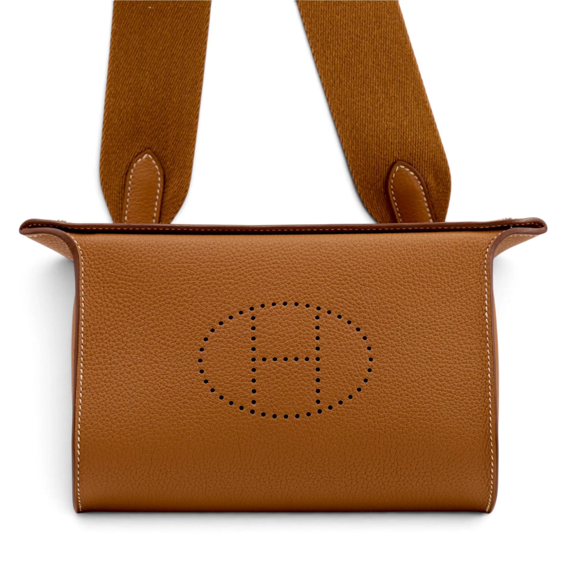 Excellent ( Rank SA ) HERMÈS Videpoches bag Gold (37) Togo Palladium hardware W (2024) - 1