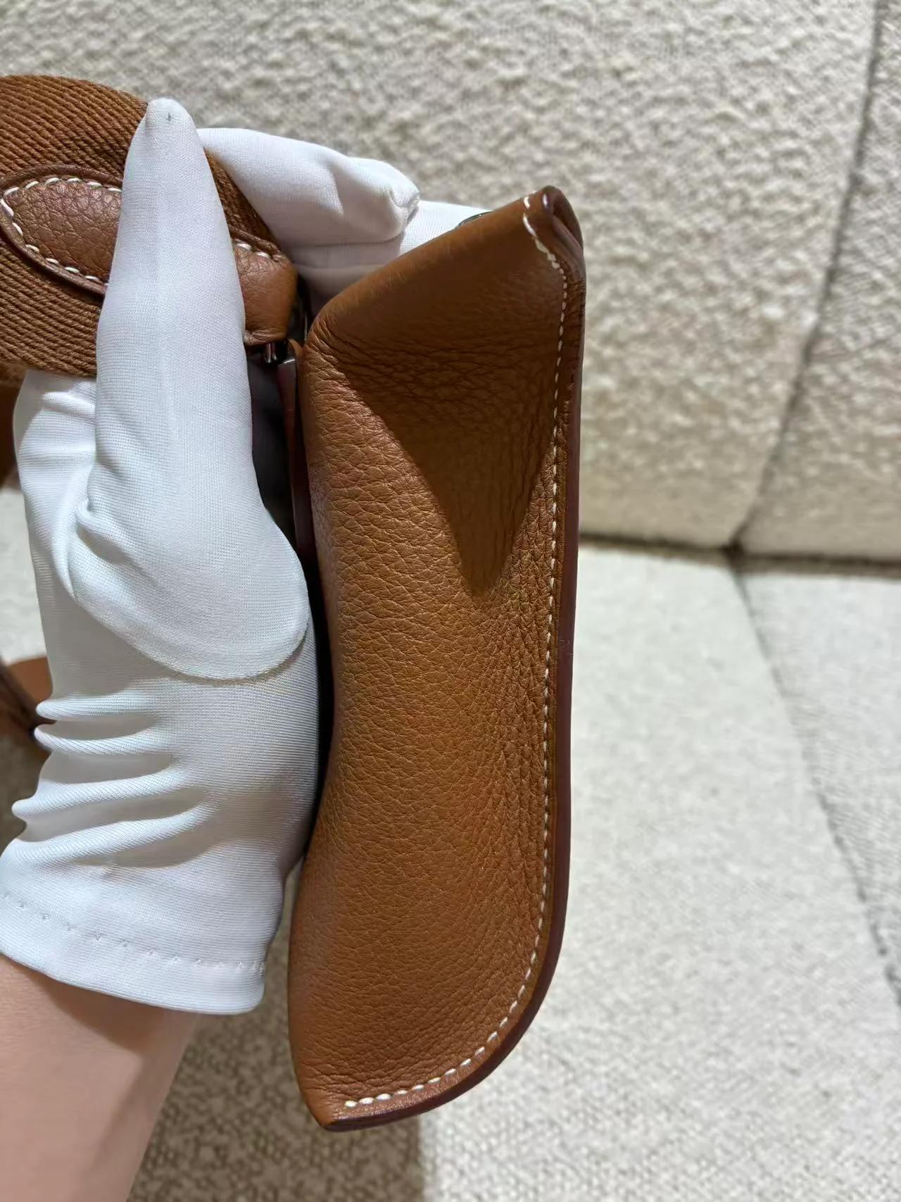 Excellent ( Rank SA ) HERMÈS Videpoches bag Gold (37) Togo Palladium hardware W (2024) - 9