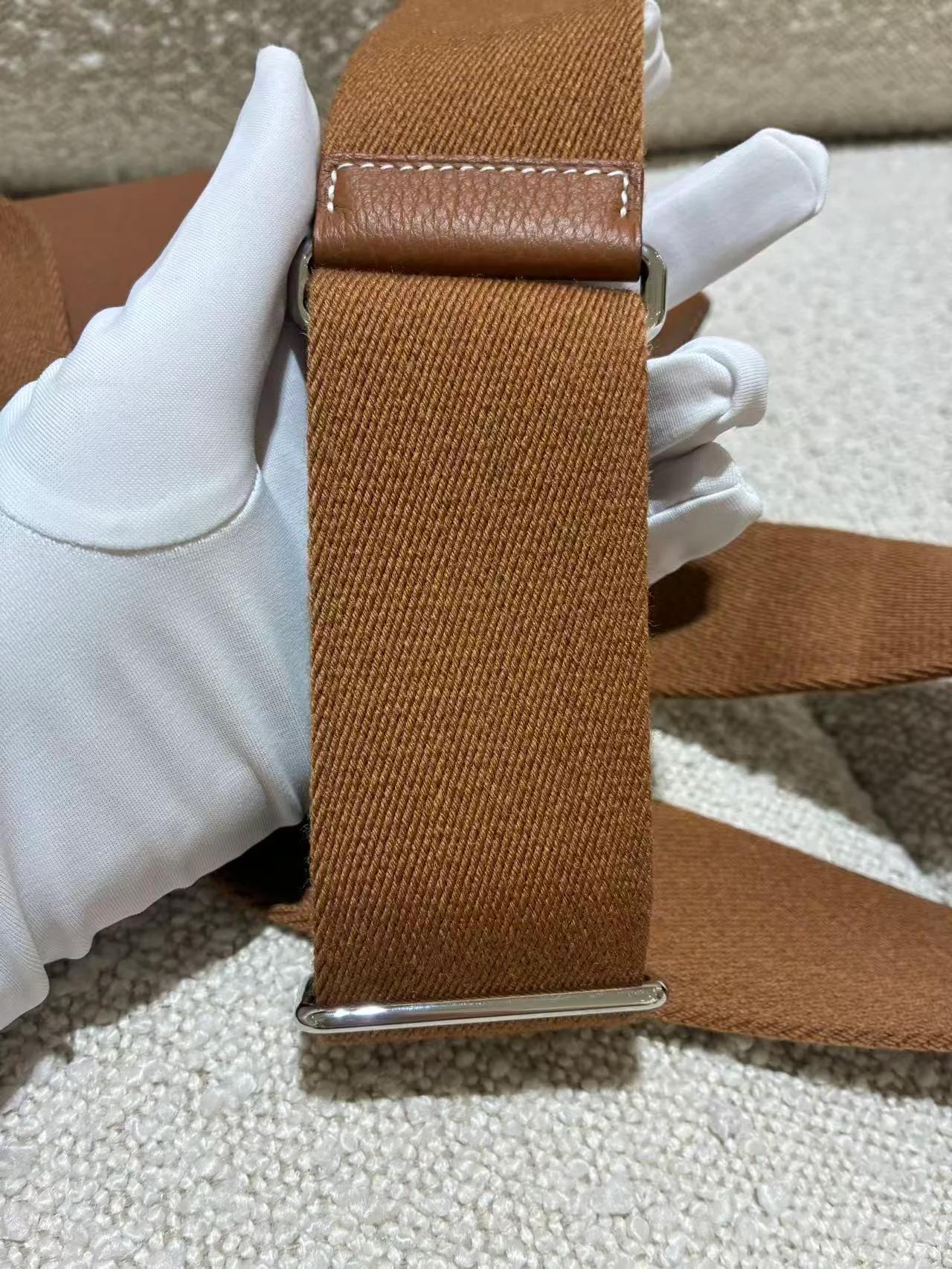 Excellent ( Rank SA ) HERMÈS Videpoches bag Gold (37) Togo Palladium hardware W (2024) - 11