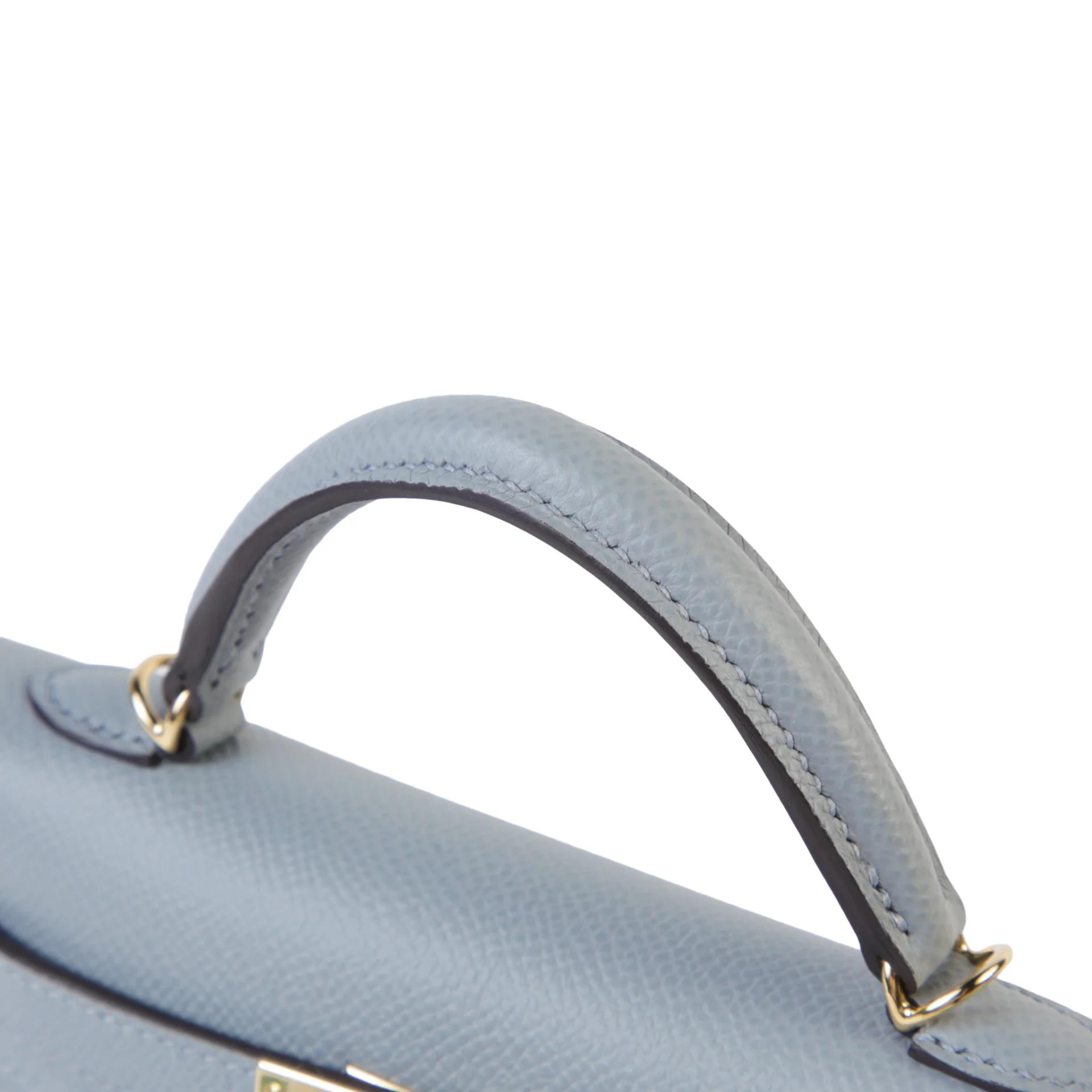 全新 HERMÈS 愛馬仕 Mini Kelly 二代 P0 木偶灰 Gris Pantin Epsom牛皮 香檳金扣 G刻 2026年 - 3
