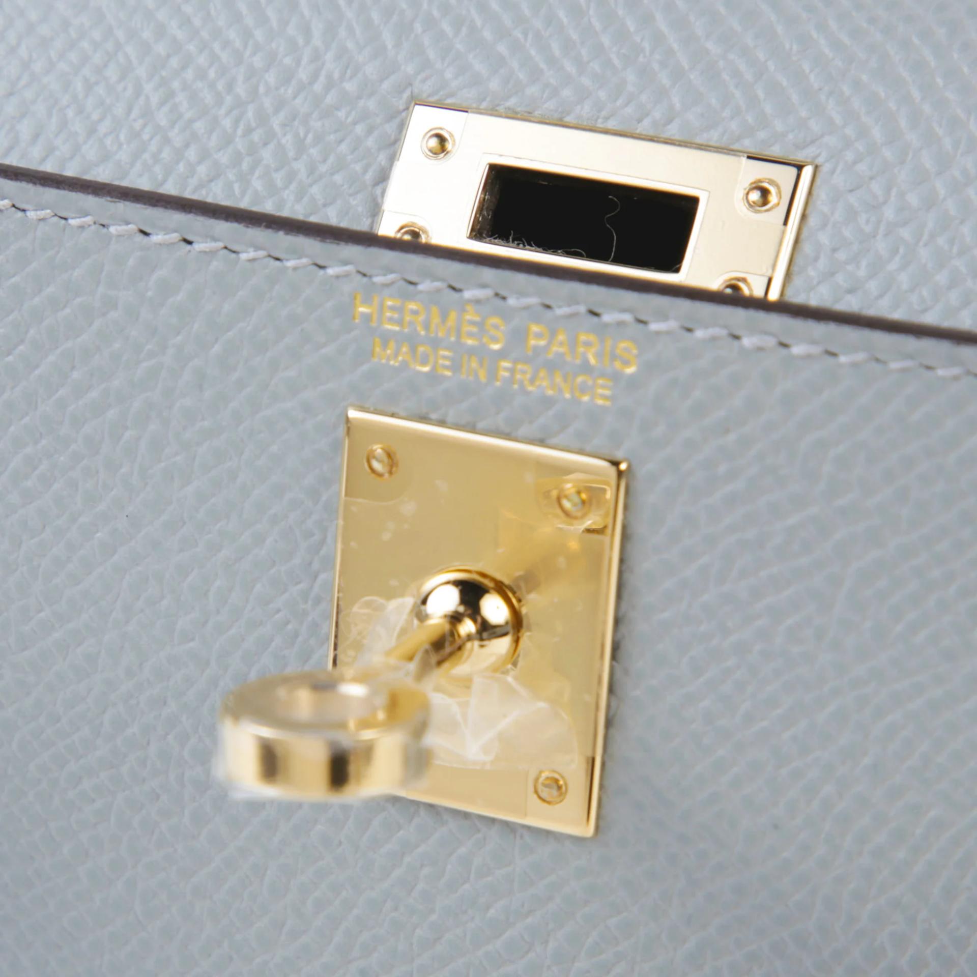 全新 HERMÈS 愛馬仕 Mini Kelly 二代 P0 木偶灰 Gris Pantin Epsom牛皮 香檳金扣 G刻 2026年 - 9
