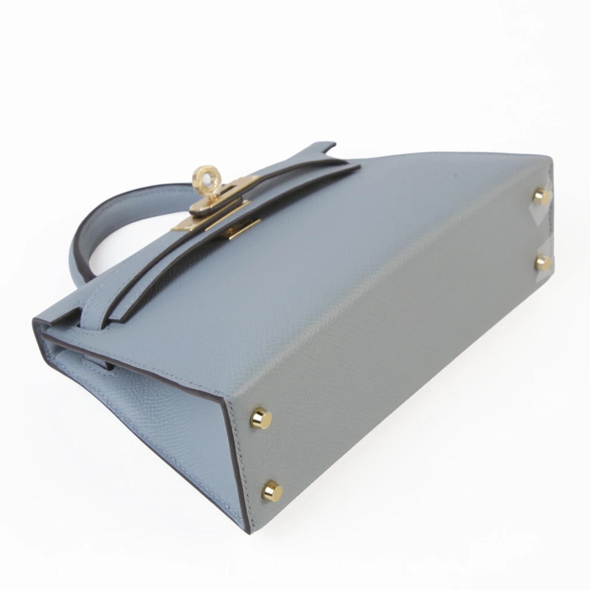 全新 HERMÈS 愛馬仕 Mini Kelly 二代 P0 木偶灰 Gris Pantin Epsom牛皮 香檳金扣 G刻 2026年 - 4