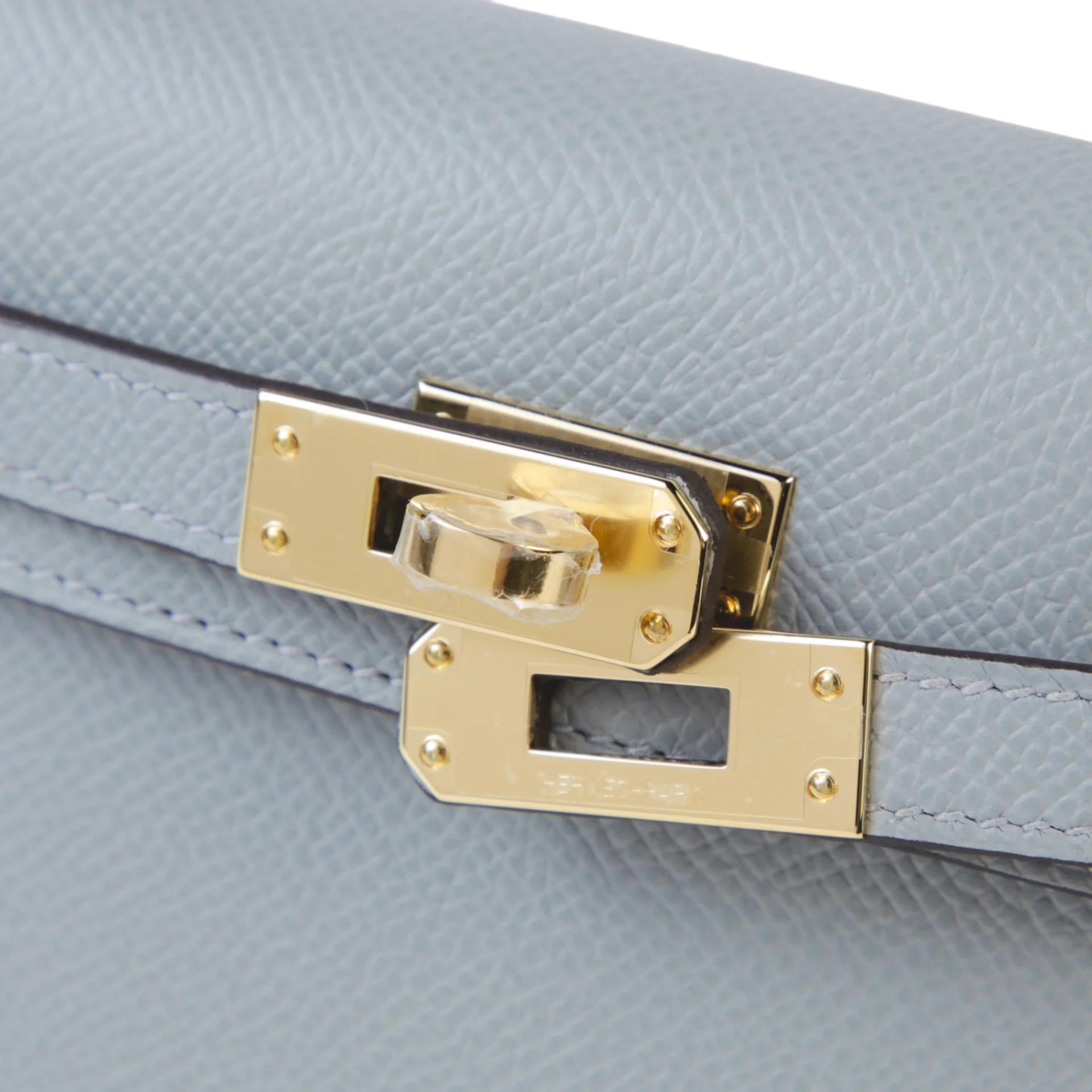全新 HERMÈS 愛馬仕 Mini Kelly 二代 P0 木偶灰 Gris Pantin Epsom牛皮 香檳金扣 G刻 2026年 - 8