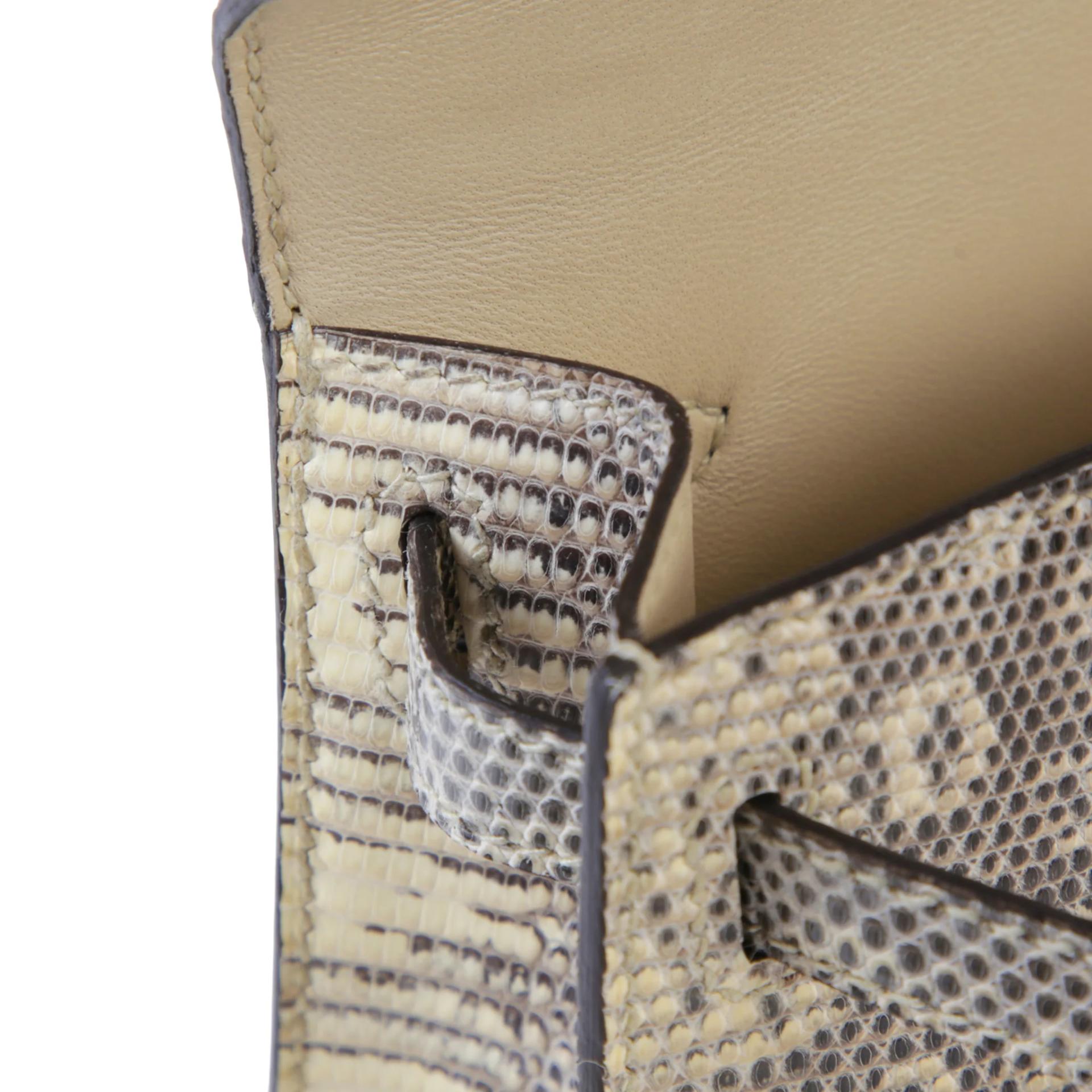 SA超美品 HERMÈS 愛馬仕 Mini Kelly 二代 1B 原色蜥蜴 Ombre 蜥蜴皮 銀扣 Z刻 2021年 - 12