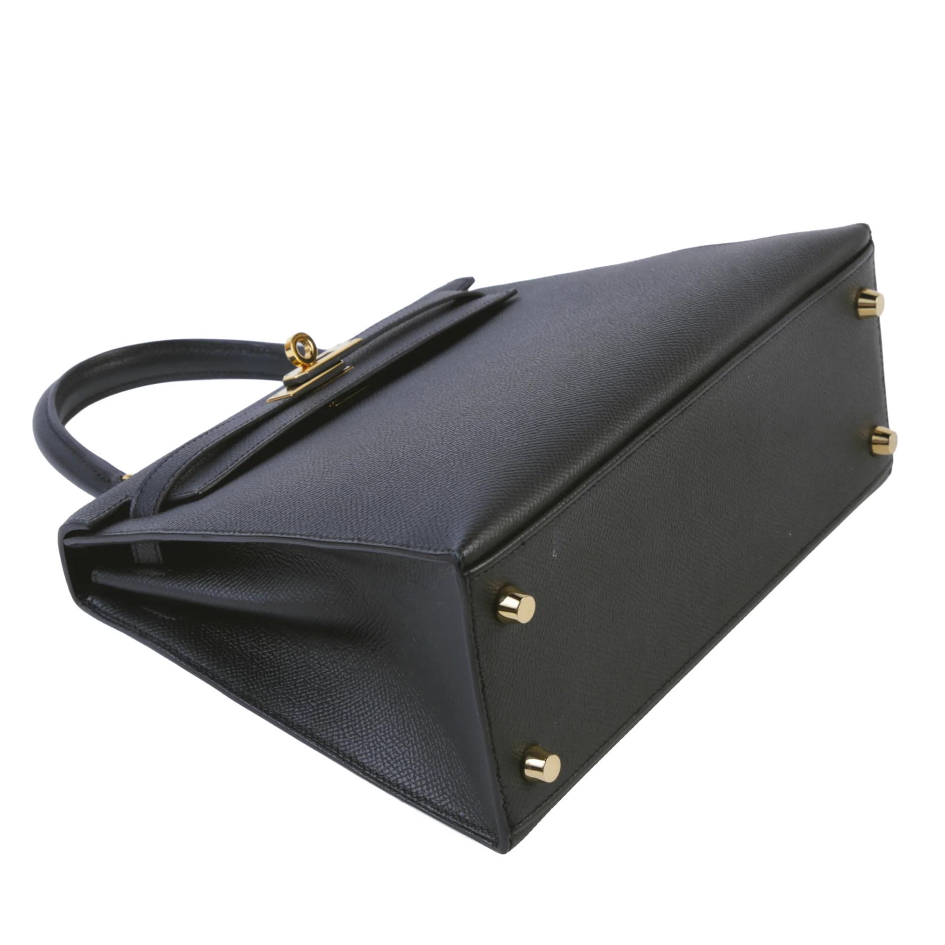 A美品 HERMÈS 愛馬仕 Kelly 25 外縫 89 黑色 Noir (Black) Epsom牛皮 金扣 B刻 2023年 - 4
