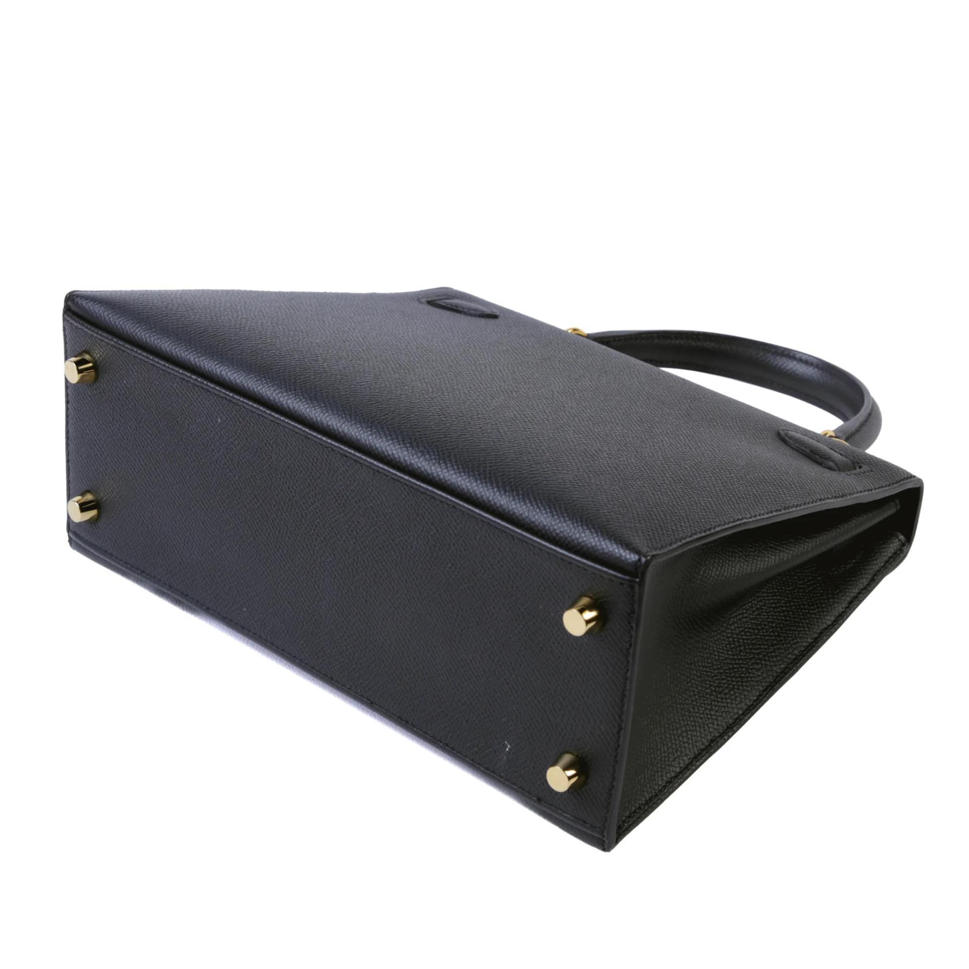 A美品 HERMÈS 愛馬仕 Kelly 25 外縫 89 黑色 Noir (Black) Epsom牛皮 金扣 B刻 2023年 - 7