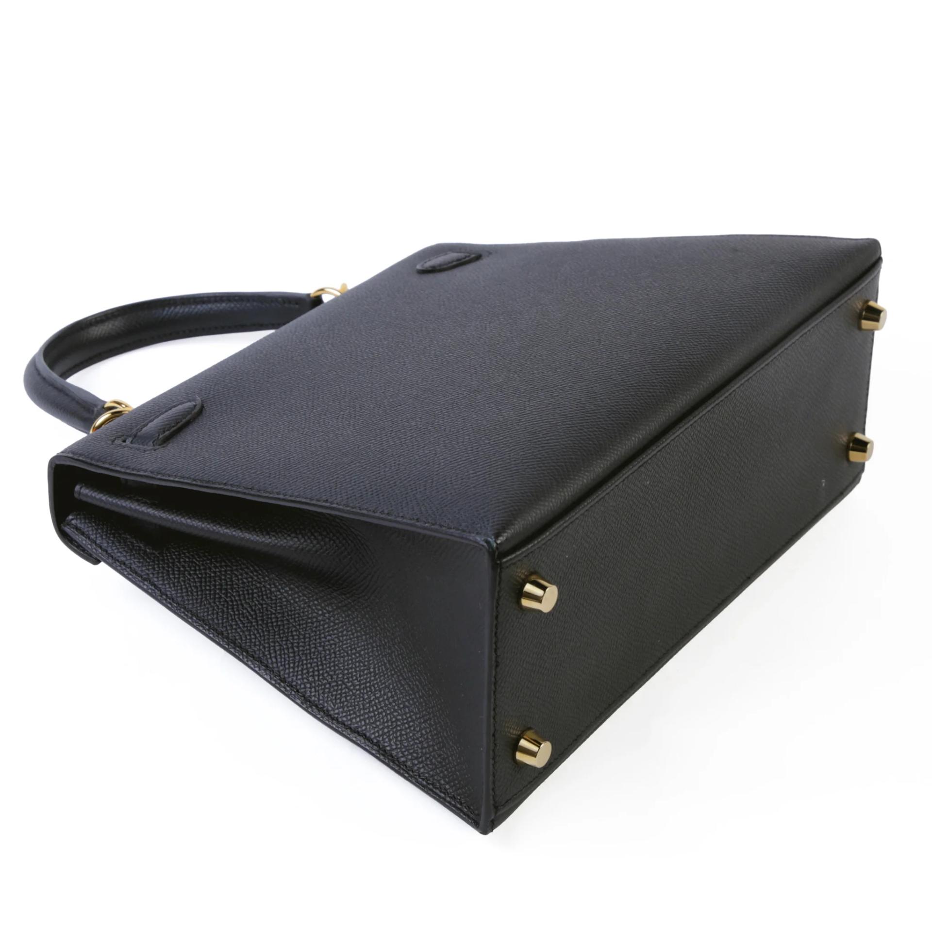 A美品 HERMÈS 愛馬仕 Kelly 25 外縫 89 黑色 Noir (Black) Epsom牛皮 金扣 B刻 2023年 - 6