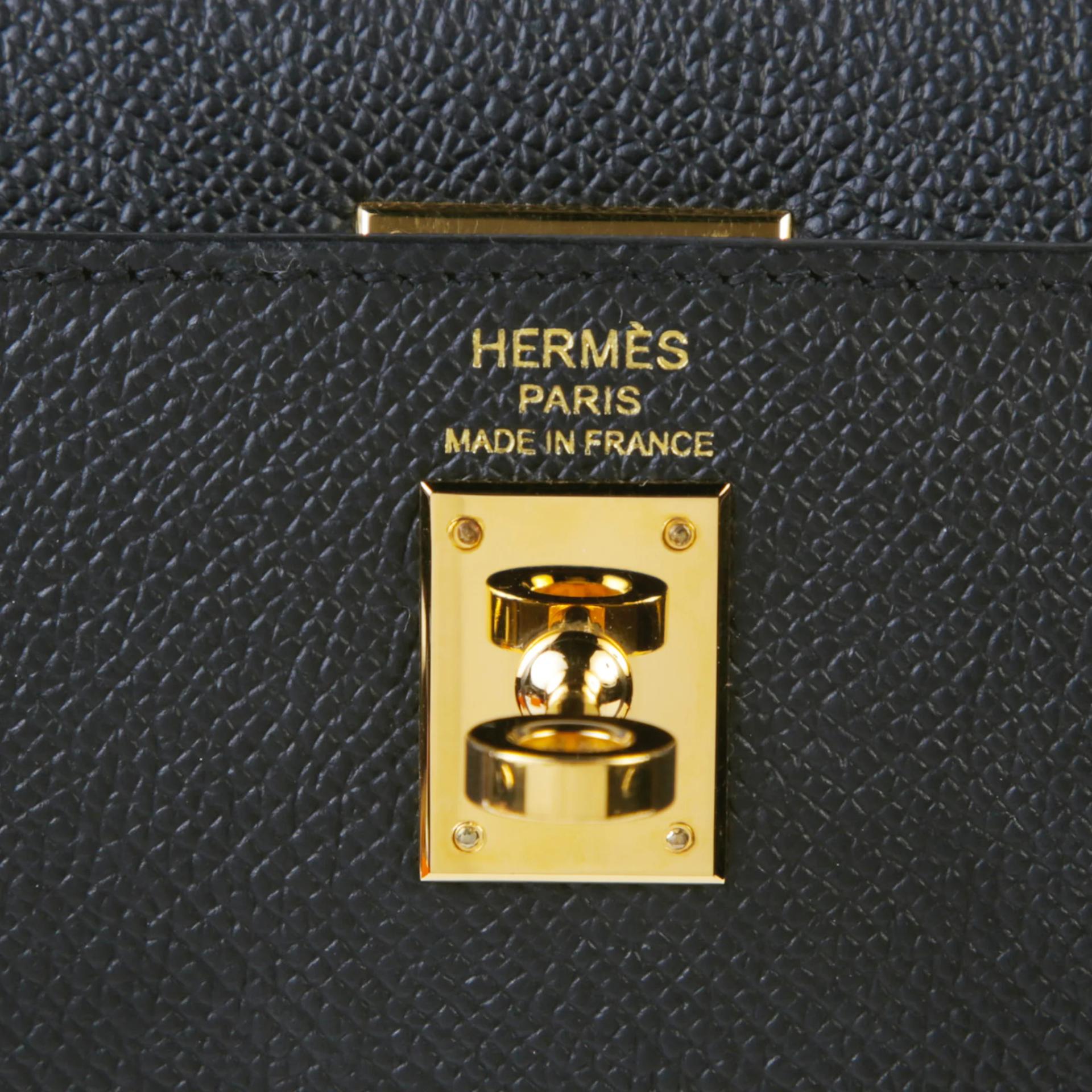 A美品 HERMÈS 愛馬仕 Kelly 25 外縫 89 黑色 Noir (Black) Epsom牛皮 金扣 B刻 2023年 - 9