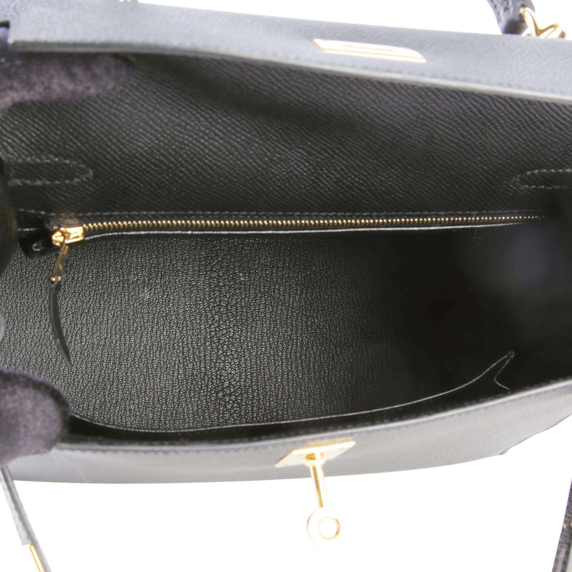 A美品 HERMÈS 愛馬仕 Kelly 25 外縫 89 黑色 Noir (Black) Epsom牛皮 金扣 B刻 2023年 - 10