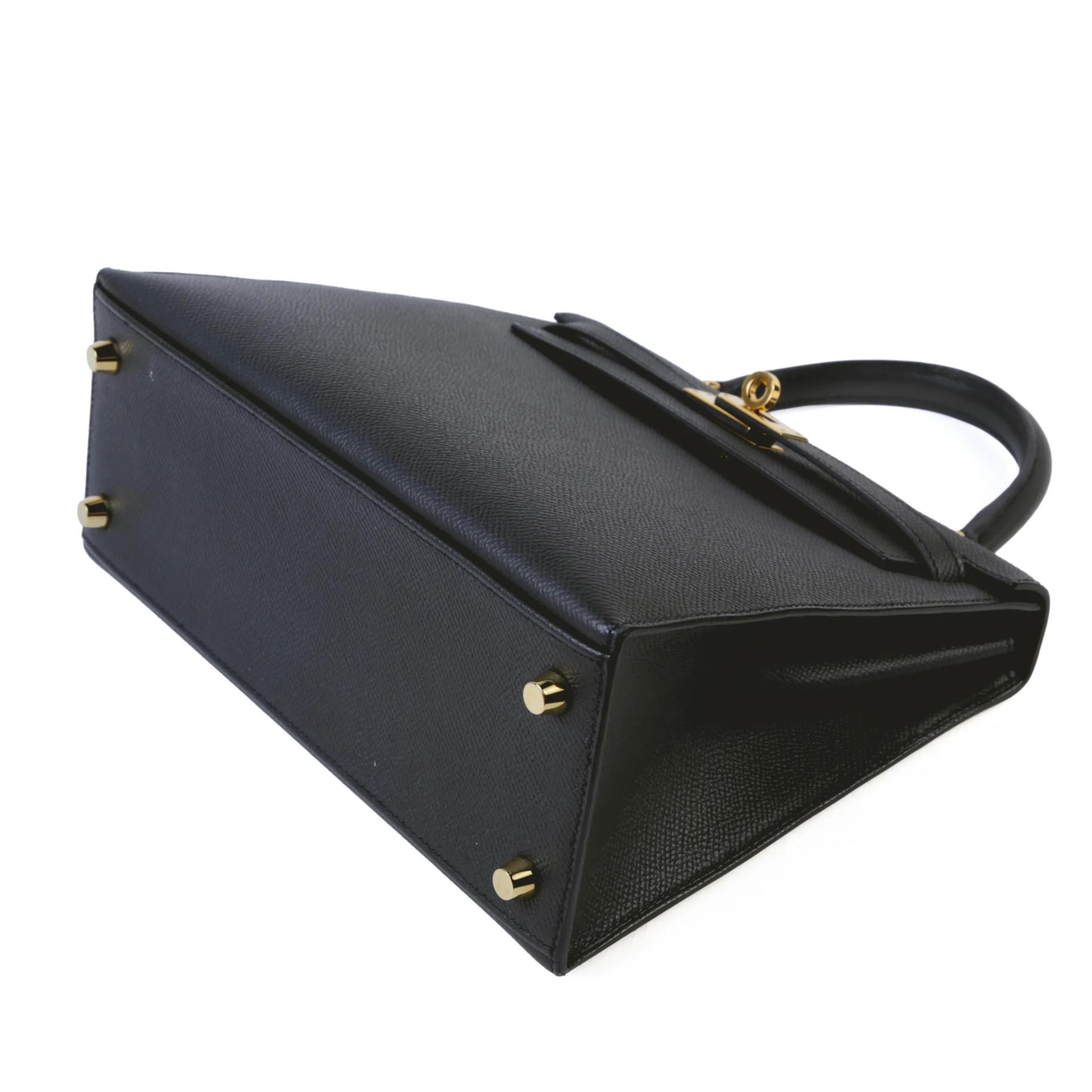A美品 HERMÈS 愛馬仕 Kelly 25 外縫 89 黑色 Noir (Black) Epsom牛皮 金扣 B刻 2023年 - 5