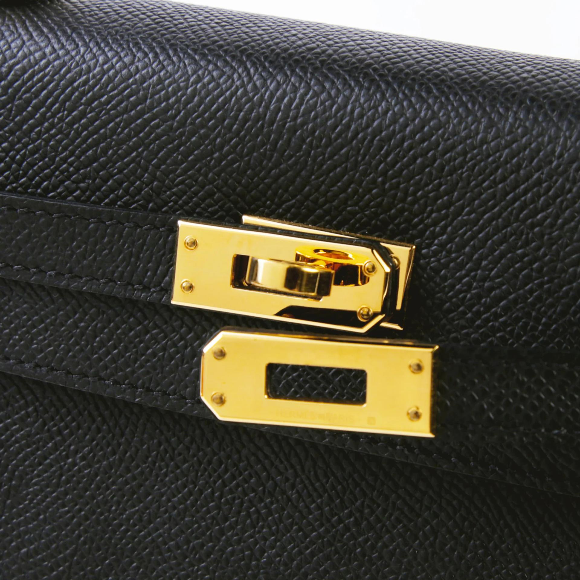 A美品 HERMÈS 愛馬仕 Kelly 25 外縫 89 黑色 Noir (Black) Epsom牛皮 金扣 B刻 2023年 - 8