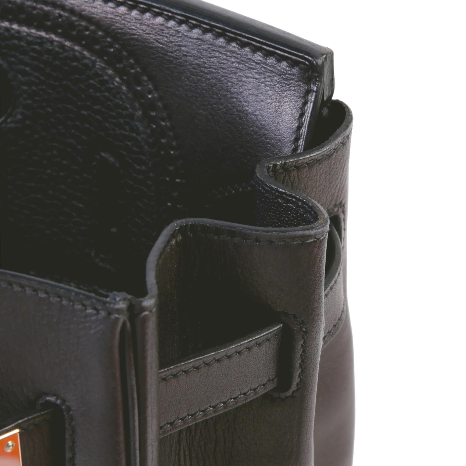 A美品 HERMÈS 愛馬仕 Birkin Ghillies 30 89 黑色 Noir (Black) 76 深藍 Bleu Indigo Clemence小牛皮 Evergrain皮 銀扣 T刻 2015年 - 13