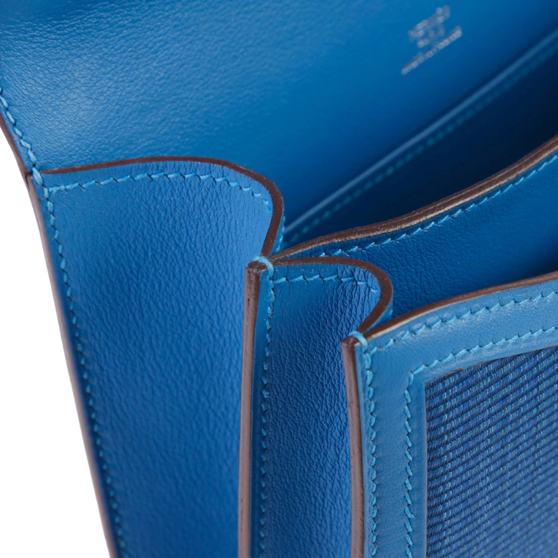Very Good ( Rank A) HERMÈS Limited Edition Constance Mini Mykonos (7Q) Swift Crinoline Palladium hardware Square P (2012) - 13
