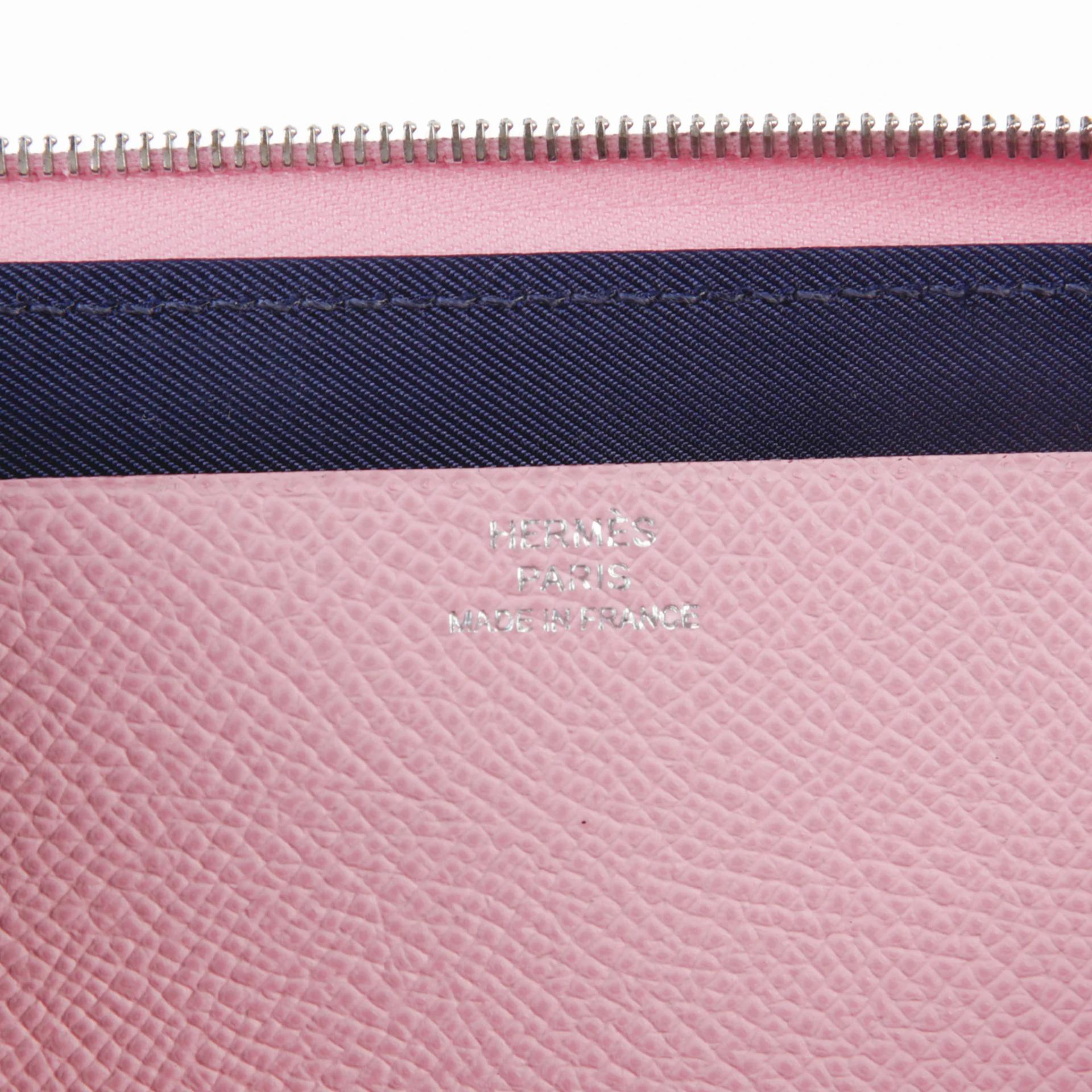 Excellent ( Rank SA ) HERMÈS Nouveau To Go wallet Mauve Sylvestre (X9) Lime (9R) Cuivre (6C) Epsom Swift Palladium hardware B (2023) - 10