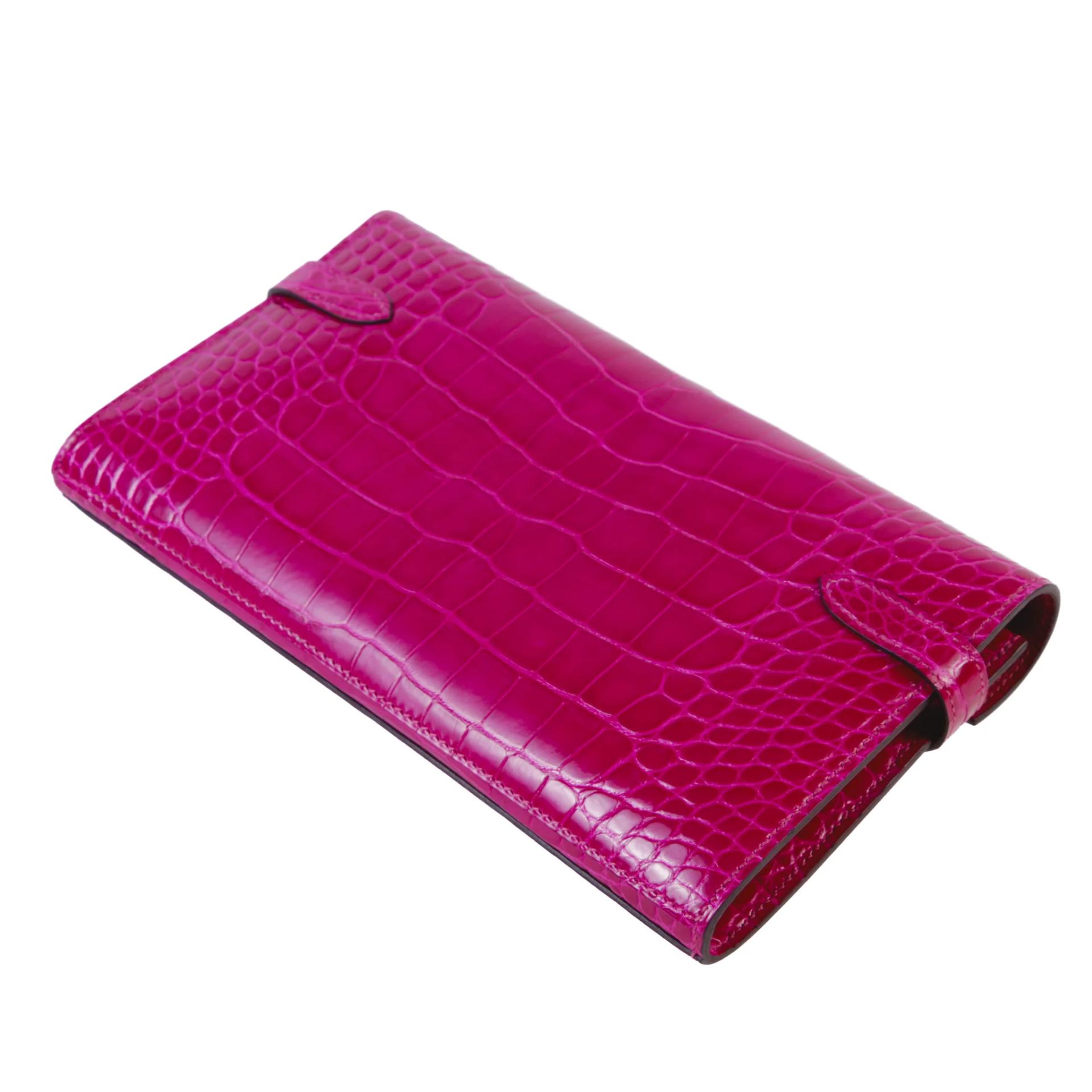 Very Good ( Rank A) HERMÈS Kelly Long wallet Rose Scheherazade (J5) Alligator Gold hardware D (2019) - 6