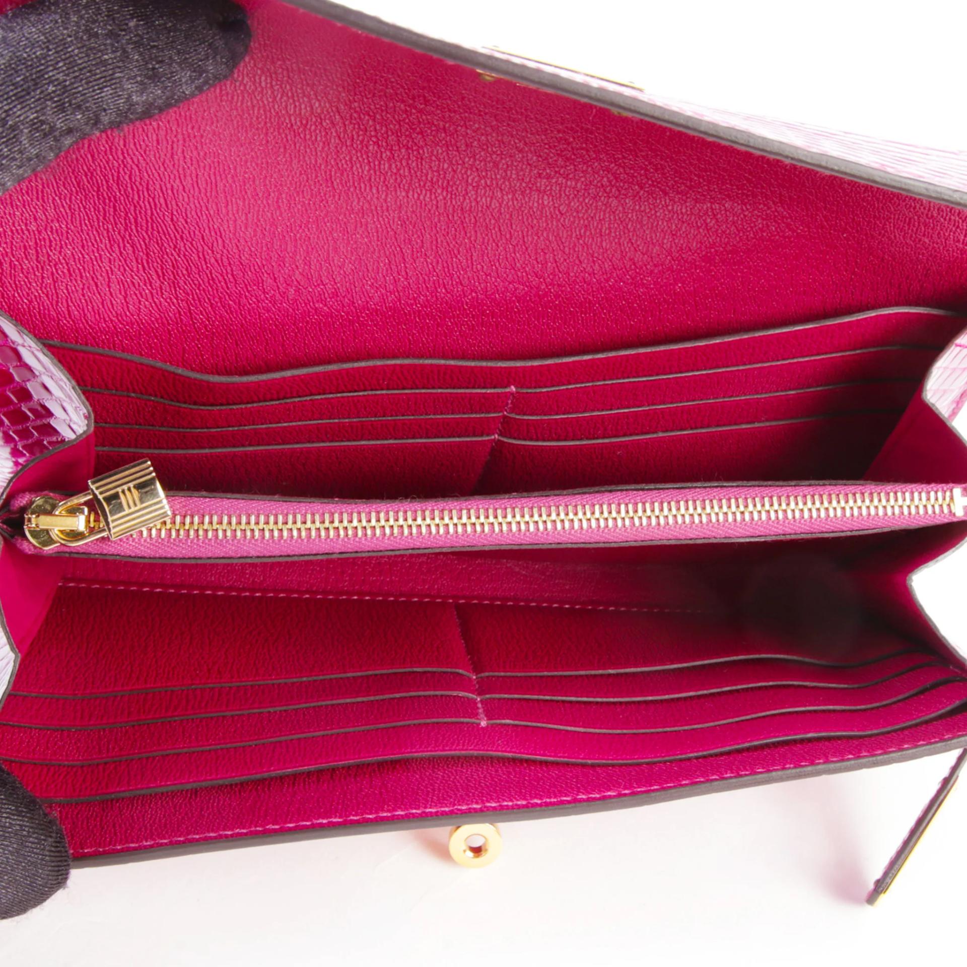 Very Good ( Rank A) HERMÈS Kelly Long wallet Rose Scheherazade (J5) Alligator Gold hardware D (2019) - 9